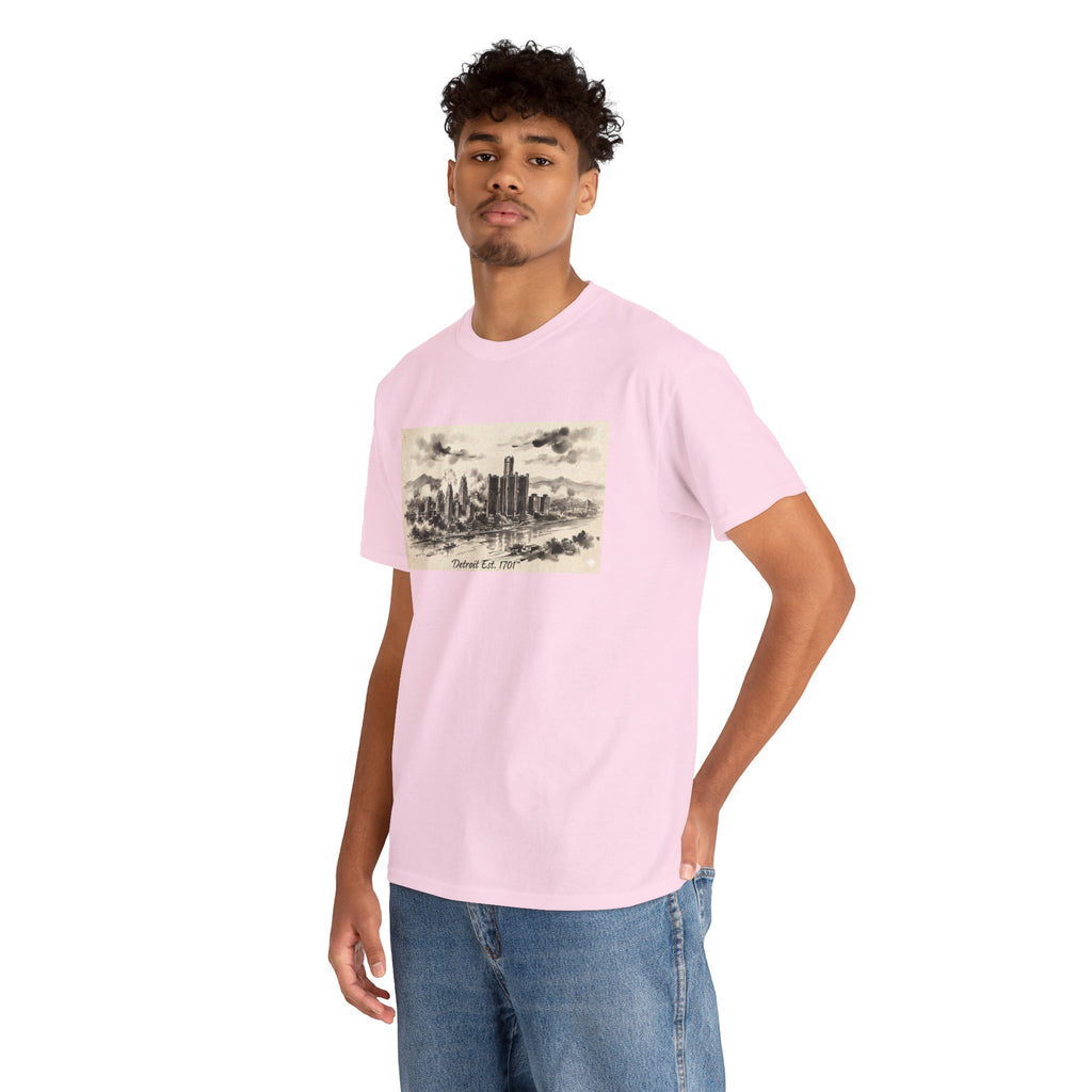 Detroit Pride Vintage Skyline Tee — "Detroit, Est. 1701" Cotton T-Shirt | Motor City Roots