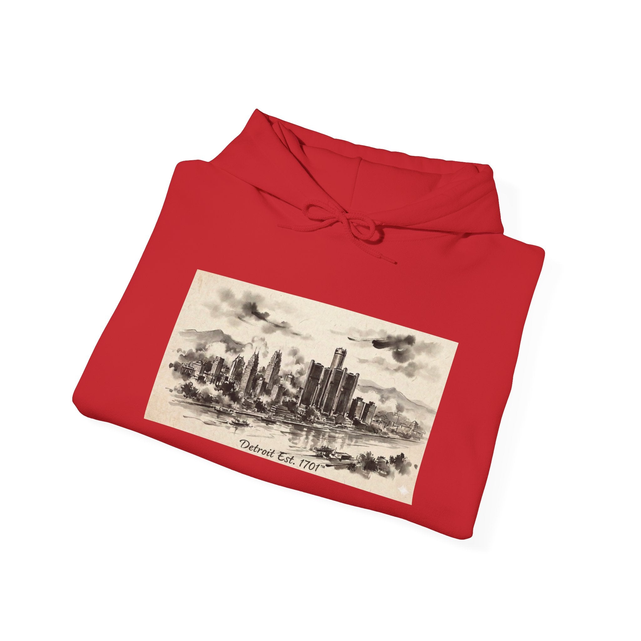 Detroit Pride Vintage Skyline Hoodie — "Detroit, Est. 1701" Pullover | Motor City Roots