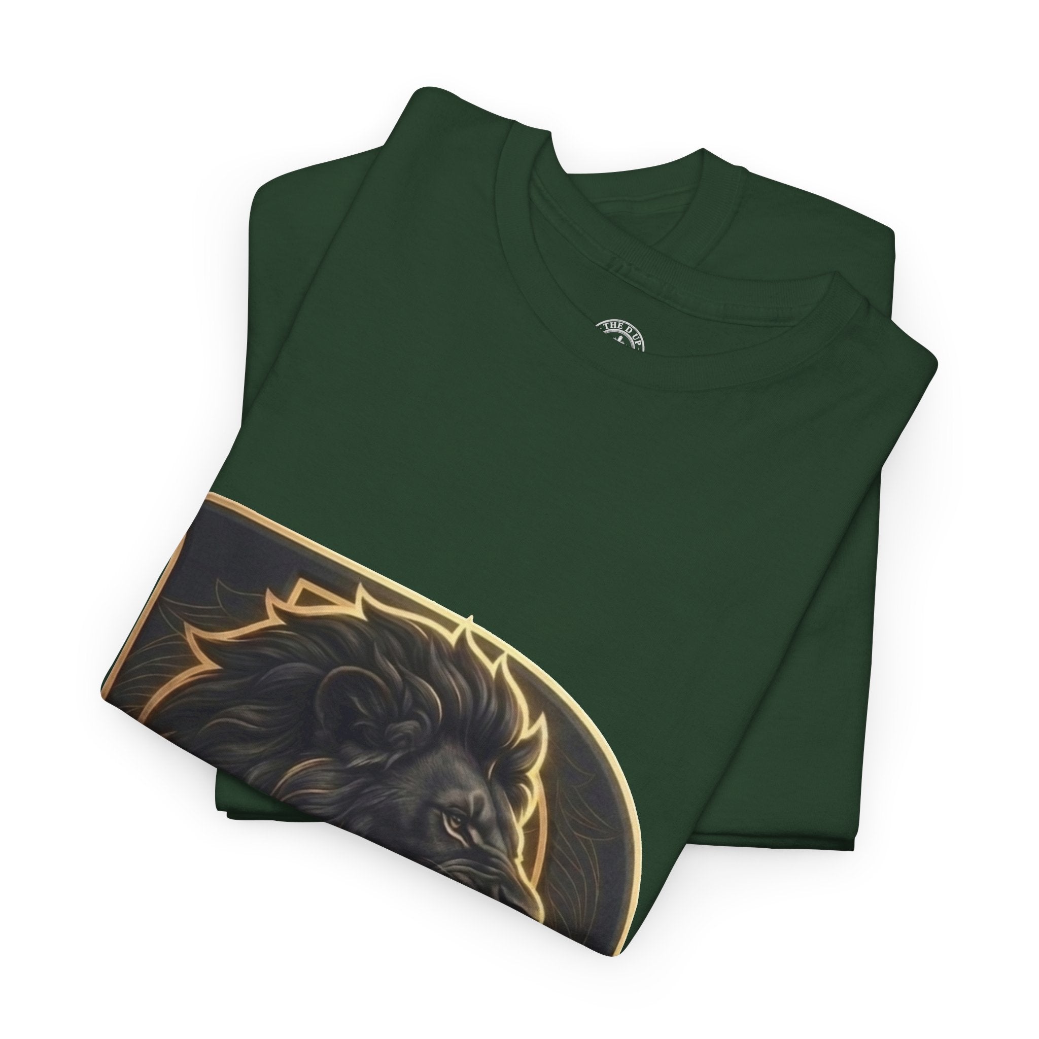 Men's Detroit Pride Lion D T Shirt — Gold Foil Monogram Detroit Lion Graphic(Unisex)