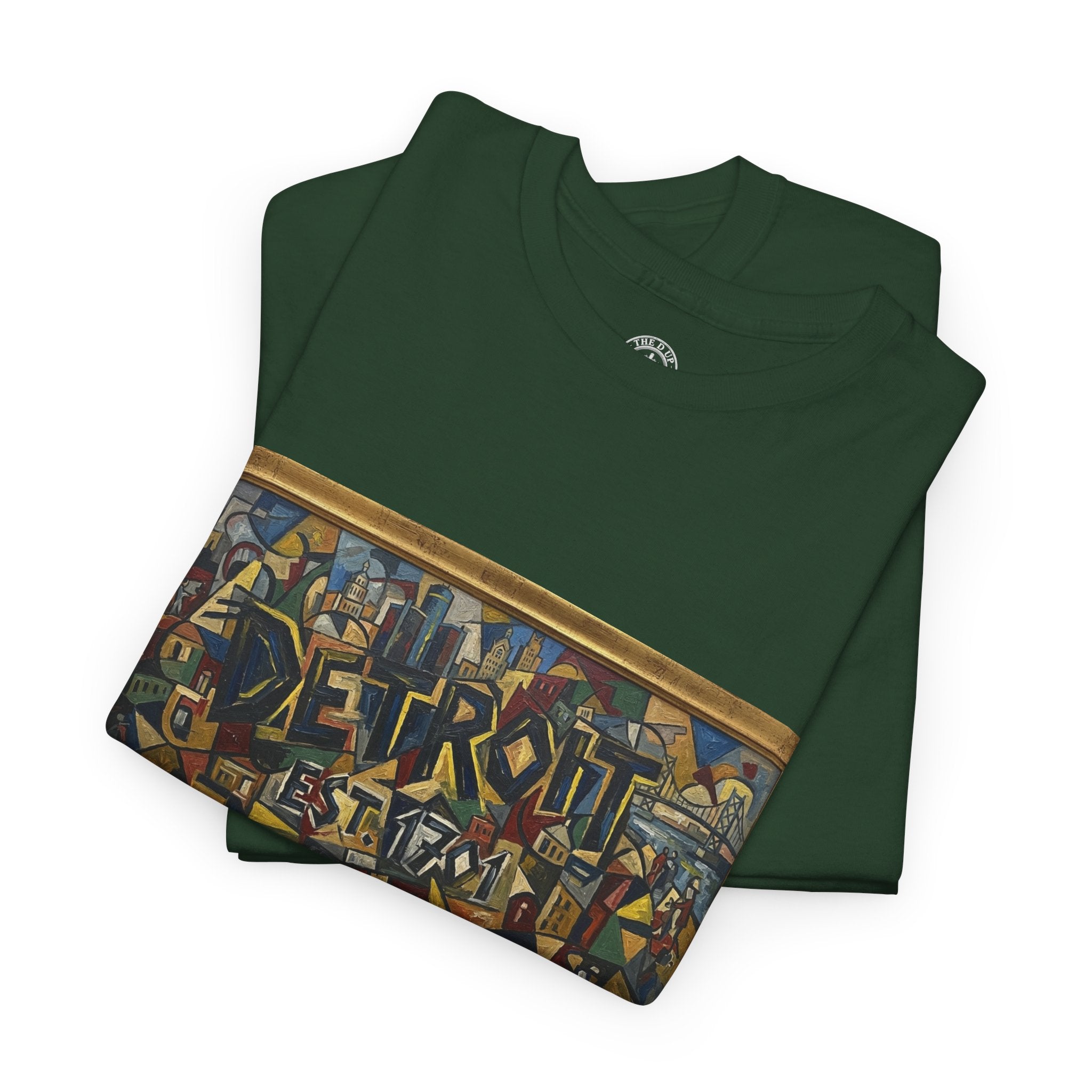 Men's Abstract Cubist Art T-Shirt — Framed Modern Painting Graphic(Unisex)