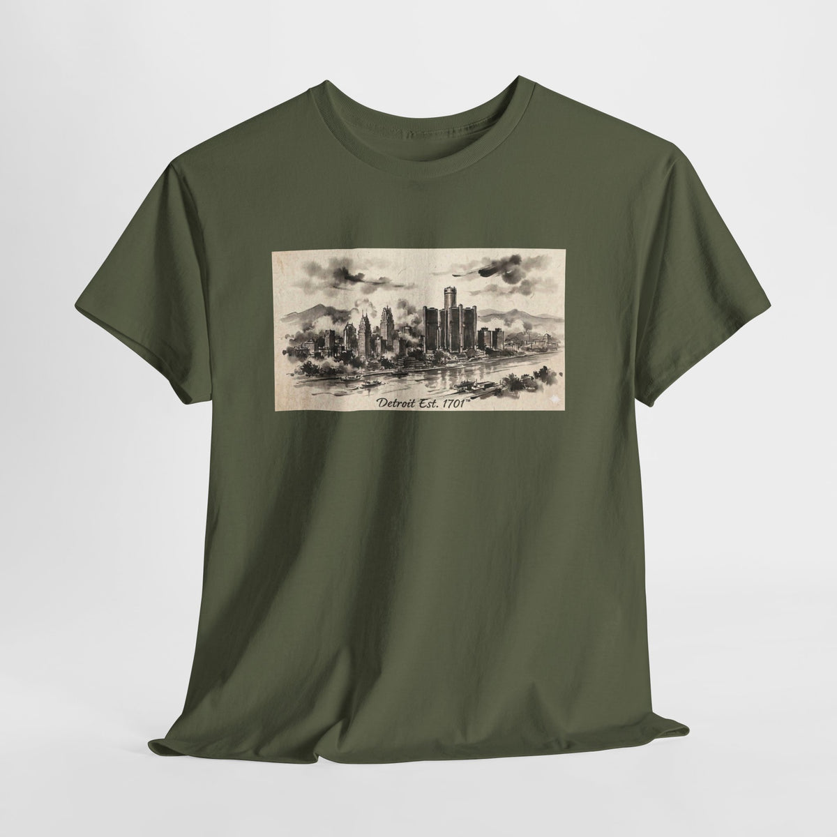 Detroit Pride Vintage Skyline Tee — "Detroit, Est. 1701" Cotton T-Shirt | Motor City Roots