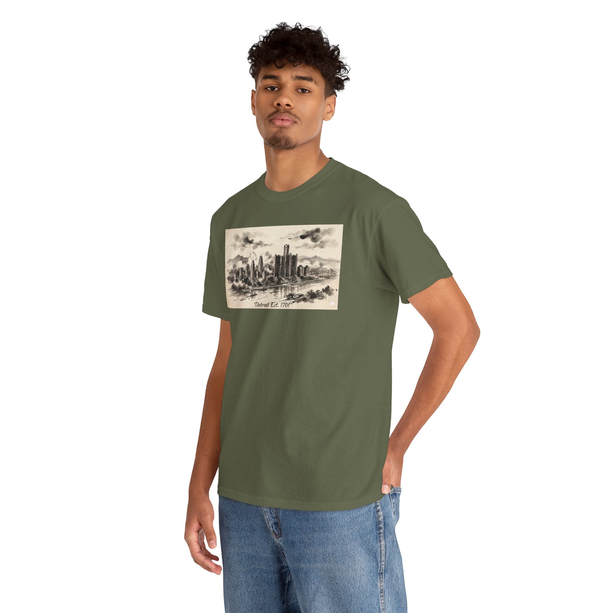 Detroit Pride Vintage Skyline Tee — "Detroit, Est. 1701" Cotton T-Shirt | Motor City Roots