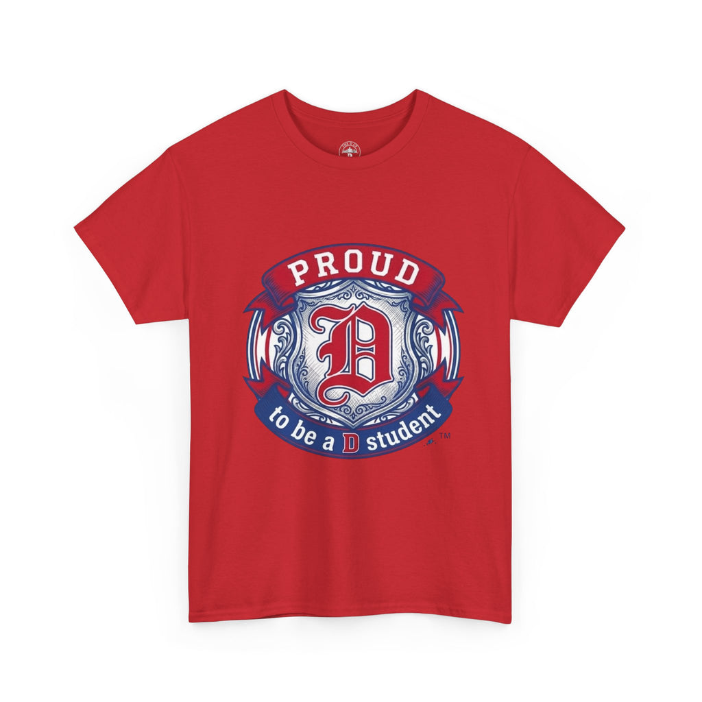Detroit Pride D Student Tee — Vintage Crest Cotton T-Shirt(Unisex)