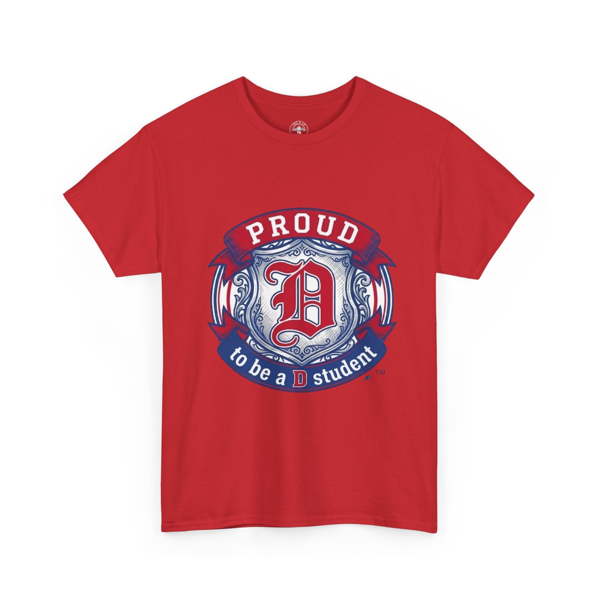 Detroit Pride D Student Tee — Vintage Crest Cotton T-Shirt(Unisex)
