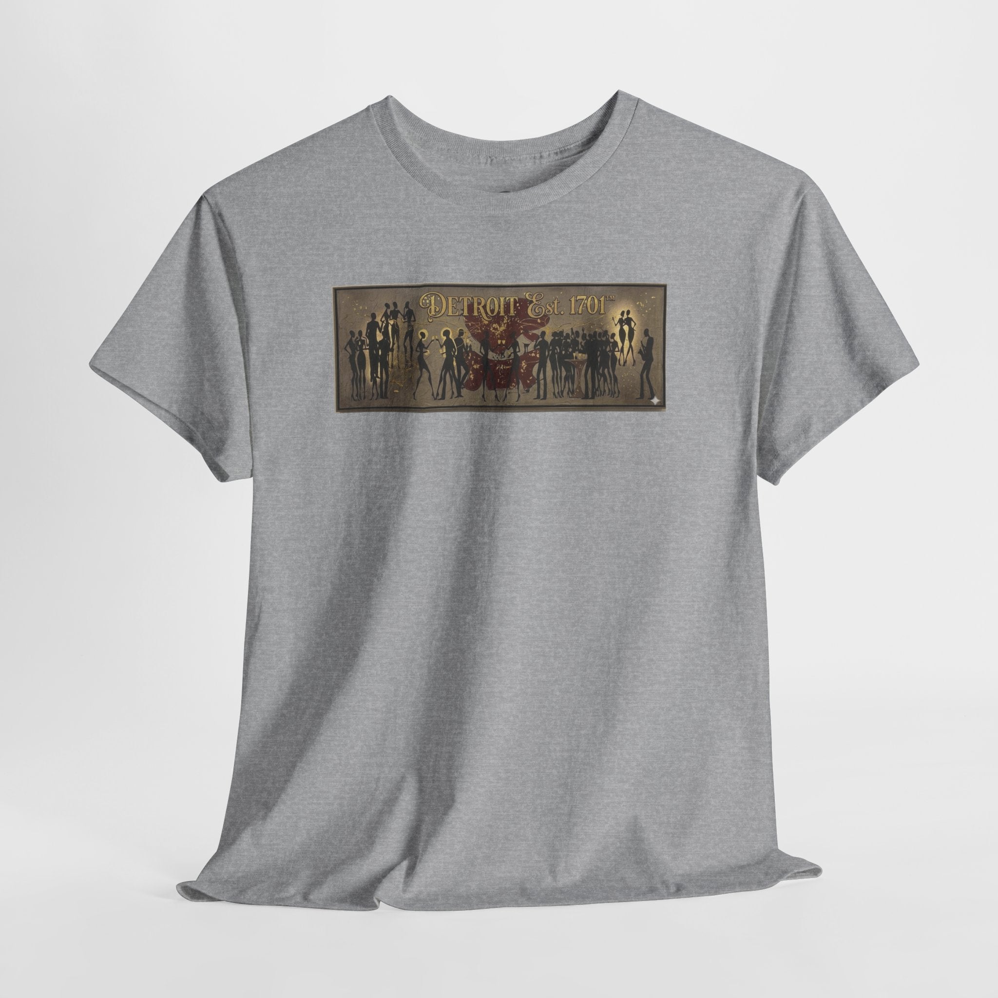 Detroit Pride Vintage Silhouette Artwork Tee — Motor City Midnight Graphic Cotton T-Shirt