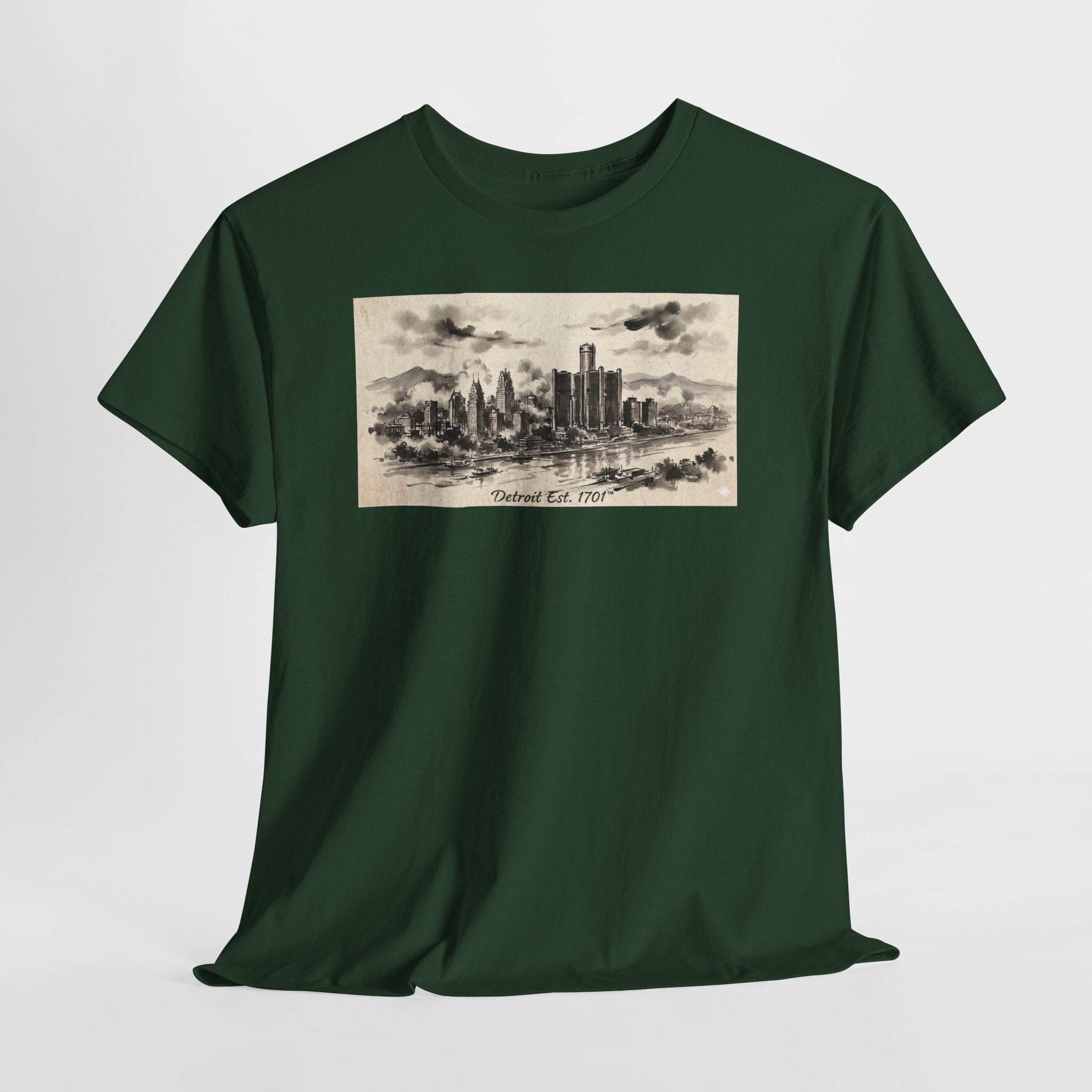 Detroit Pride Vintage Skyline Tee — "Detroit, Est. 1701" Cotton T-Shirt | Motor City Roots