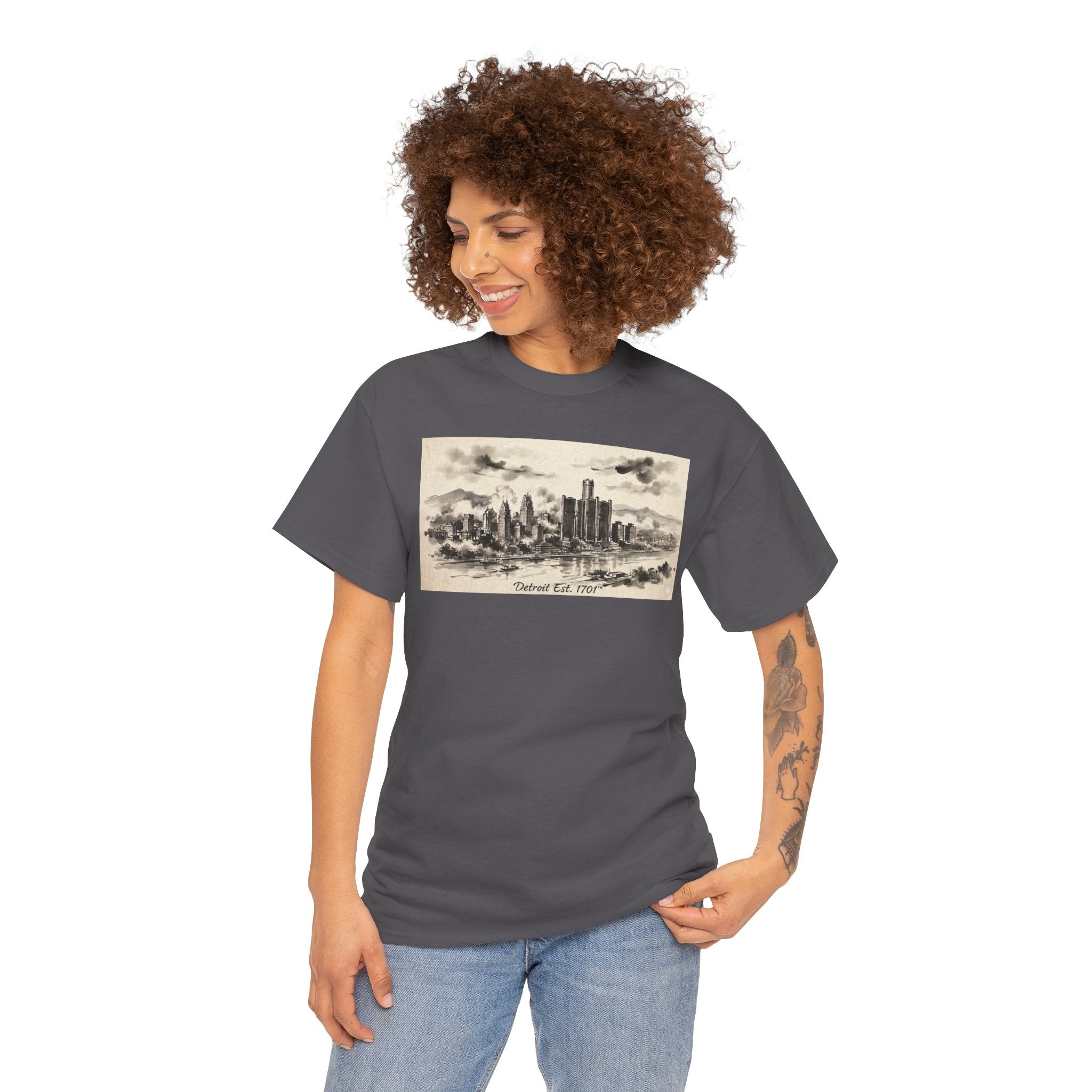 Detroit Pride Vintage Skyline Tee — "Detroit, Est. 1701" Cotton T-Shirt | Motor City Roots
