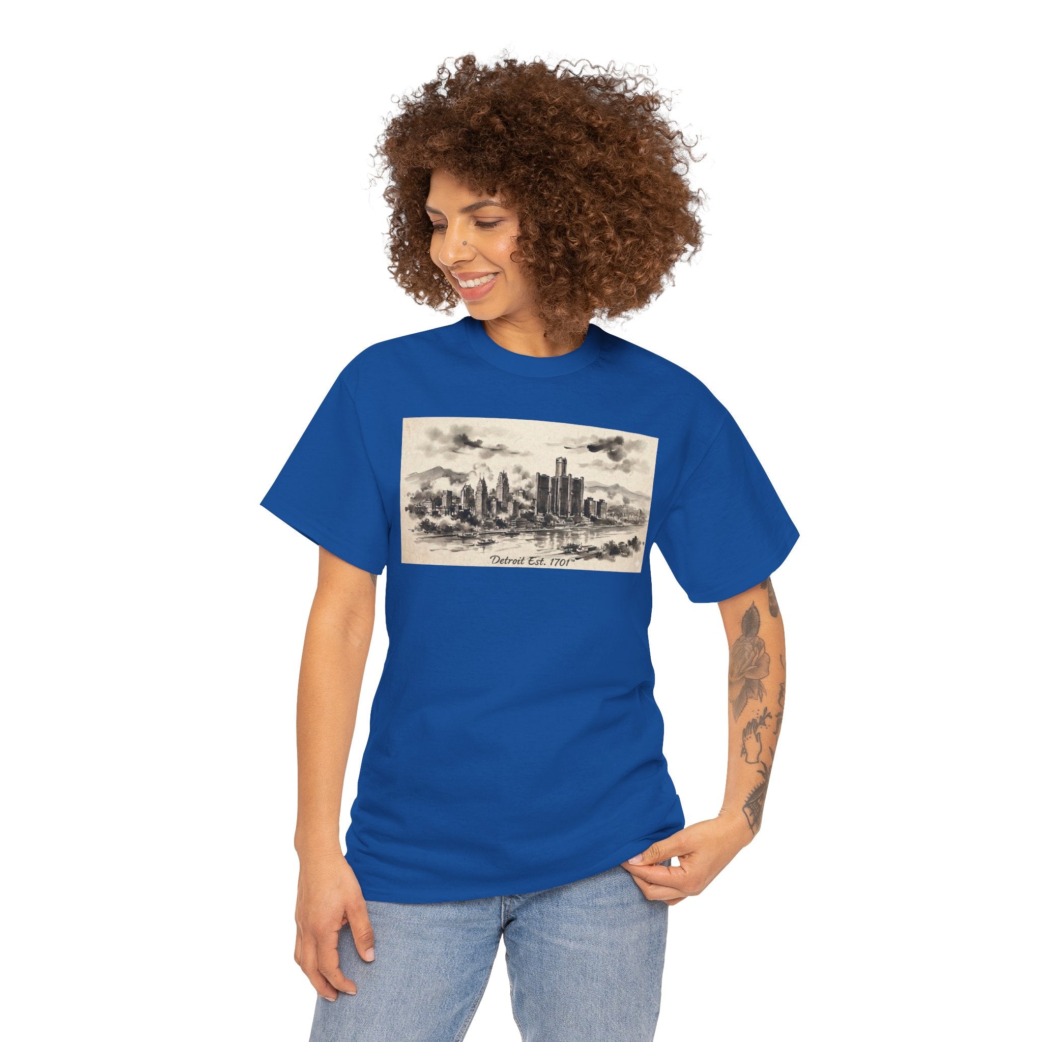 Detroit Pride Vintage Skyline Tee — "Detroit, Est. 1701" Cotton T-Shirt | Motor City Roots