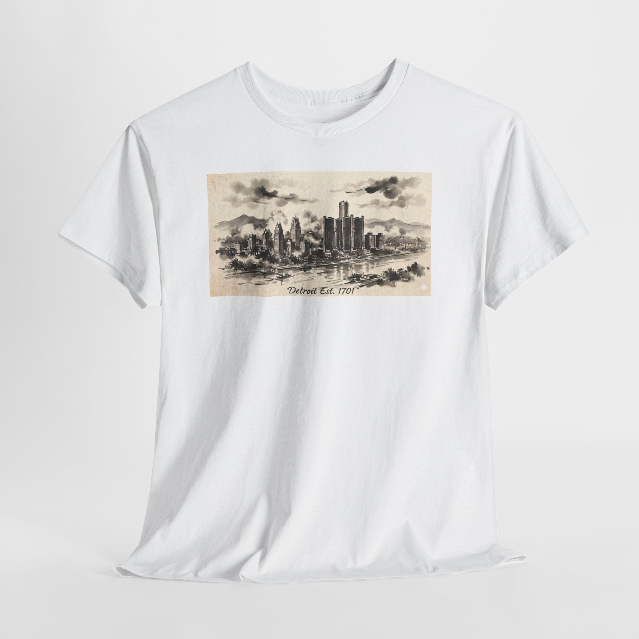 Detroit Pride Vintage Skyline Tee — "Detroit, Est. 1701" Cotton T-Shirt | Motor City Roots
