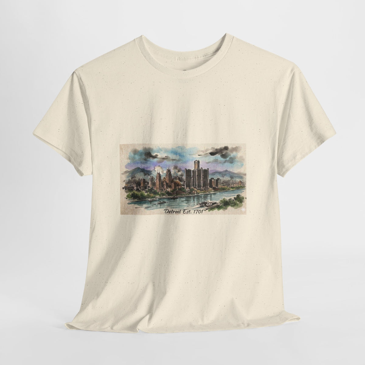 Women's City Skyline Tee — Detroit Est. 1701 Vintage Watercolor Graphic T-Shirt