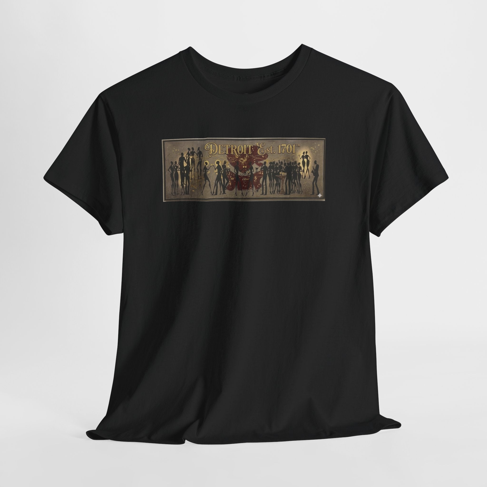 Detroit Pride Vintage Silhouette Artwork Tee — Motor City Midnight Graphic Cotton T-Shirt