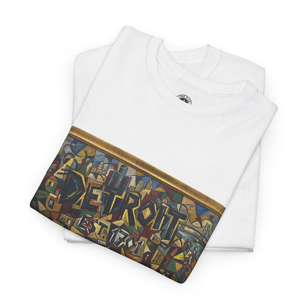 Men's Abstract Cubist Art T-Shirt — Framed Modern Painting Graphic(Unisex)