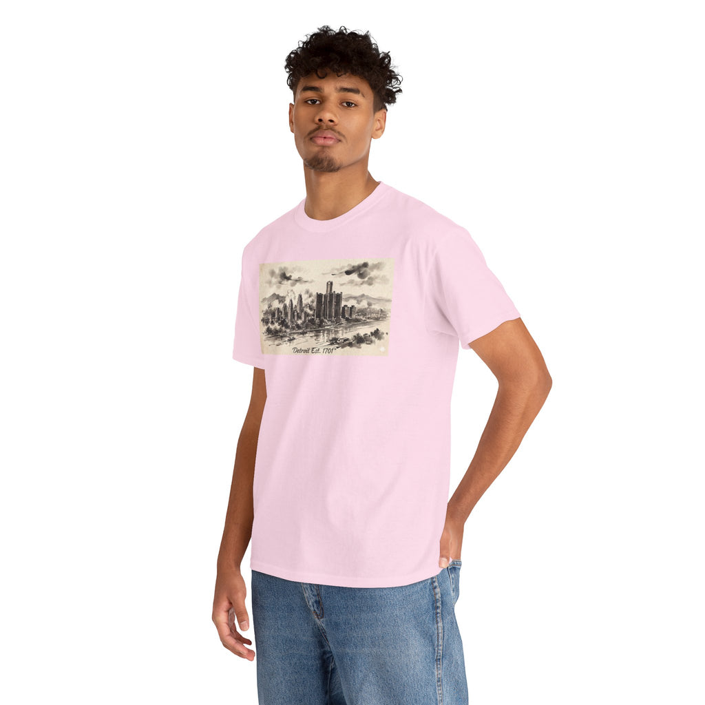 Detroit Pride Vintage Skyline Tee — "Detroit, Est. 1701" Cotton T-Shirt | Motor City Roots
