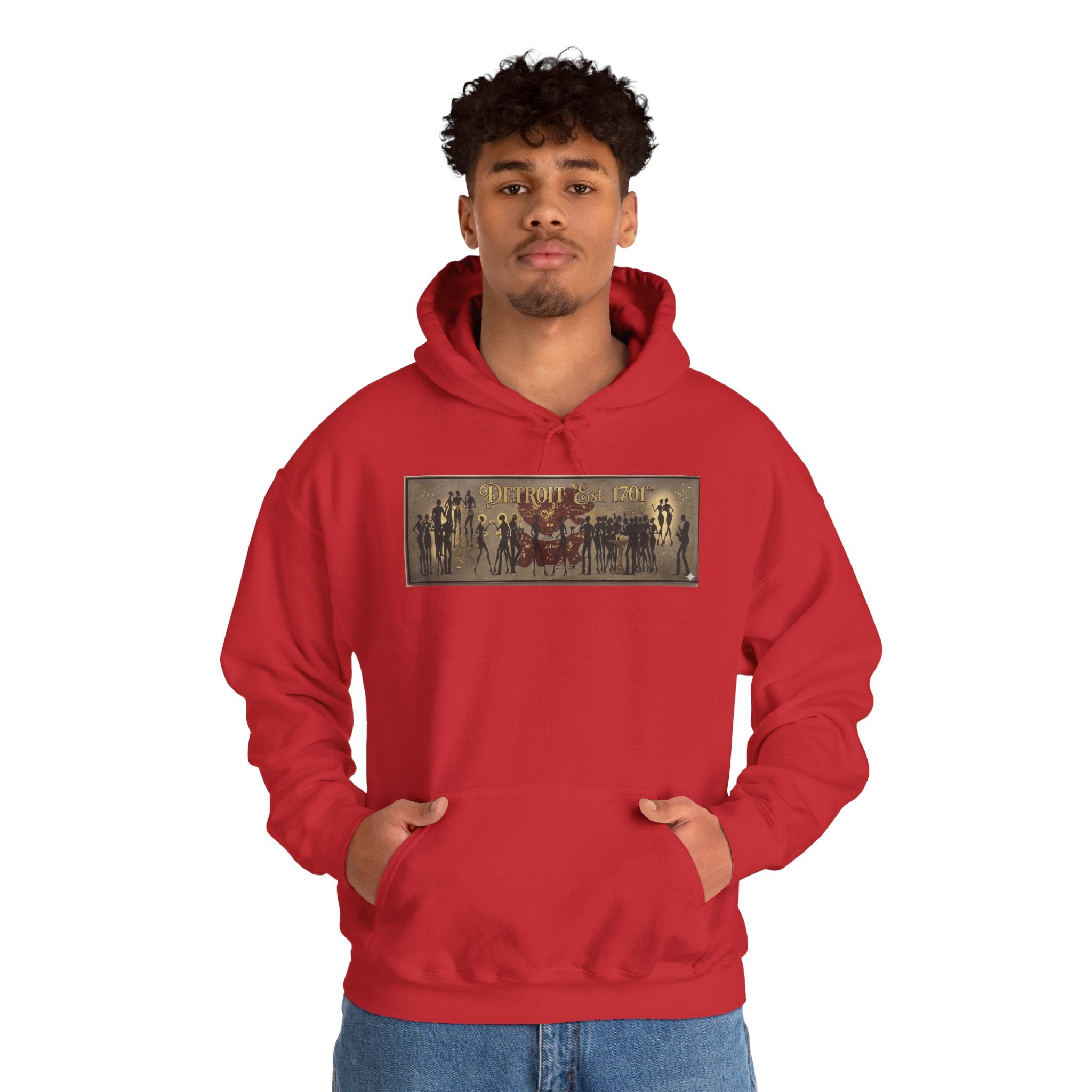 Detroit Pride Vintage Silhouette Artwork Hoodie — Motor City Midnight Graphic Pullover