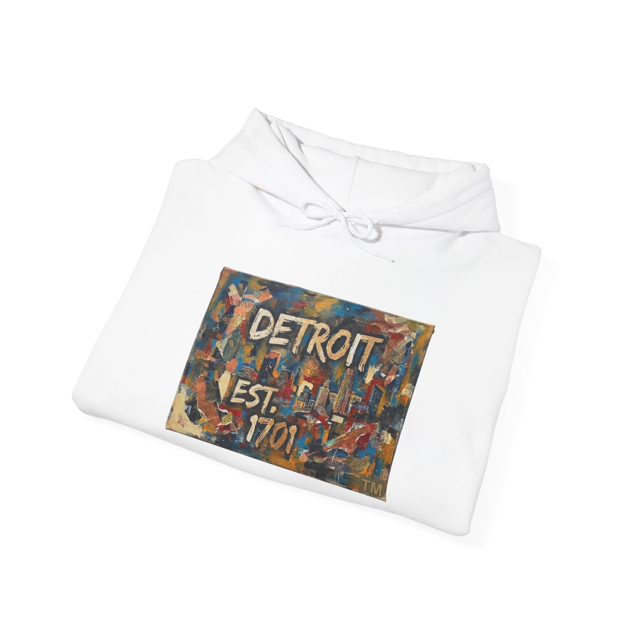 Detroit City Mural Hoodie — Abstract Painterly Graphic Pullover | Motor City Street Art