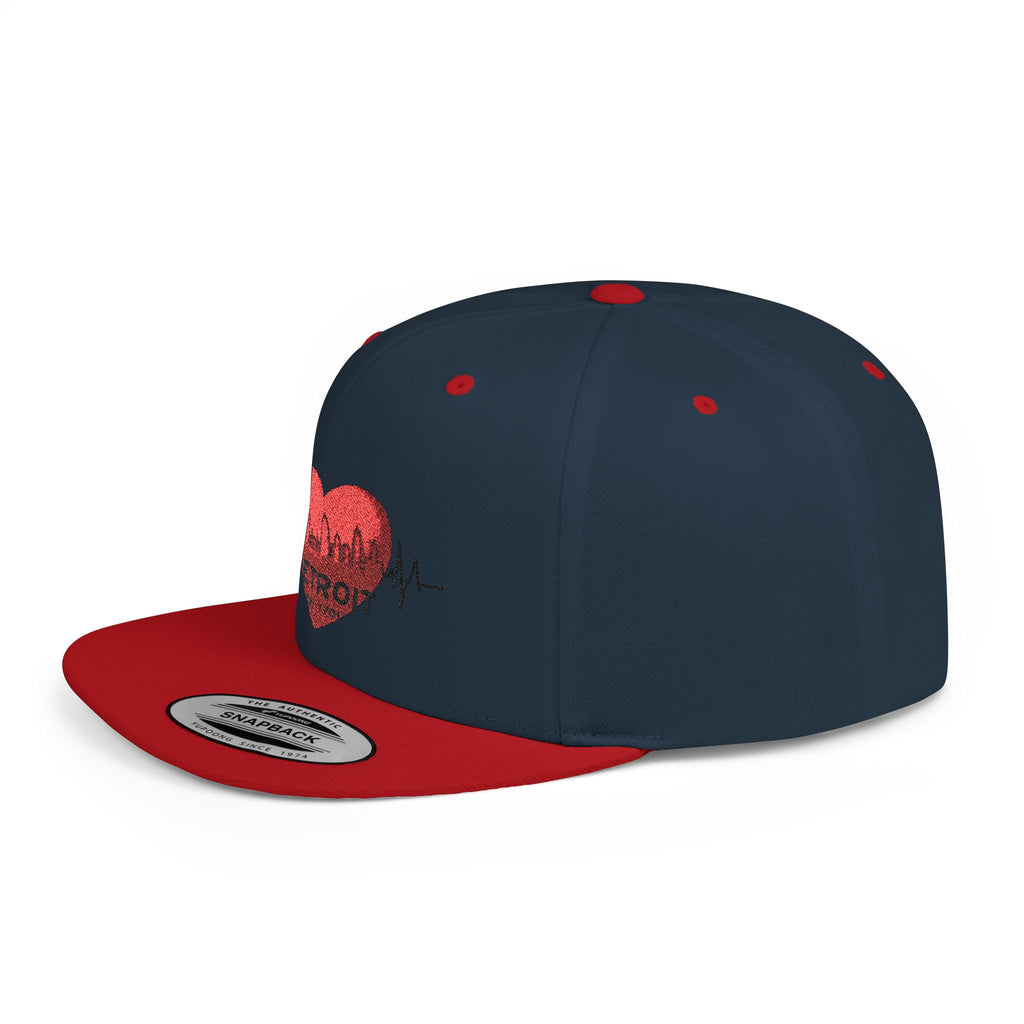 Detroit Heartbeat Snapback Hat — Embroidered City Heart Graphic