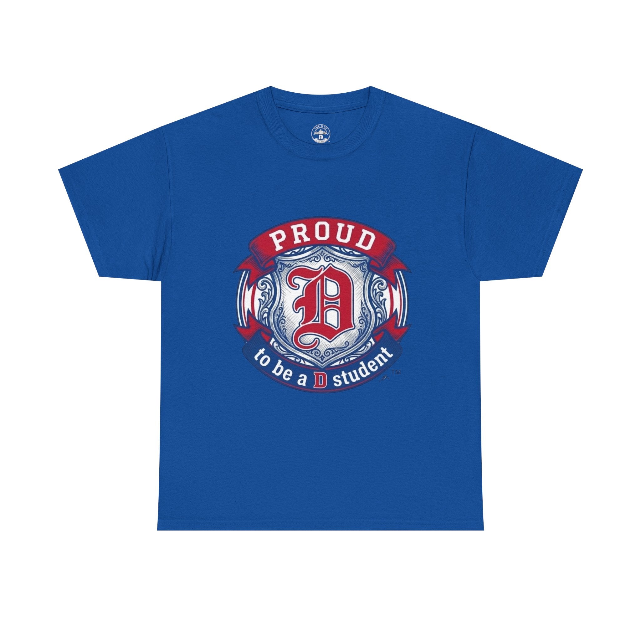 Detroit Pride D Student Tee — Vintage Crest Cotton T-Shirt(Unisex)