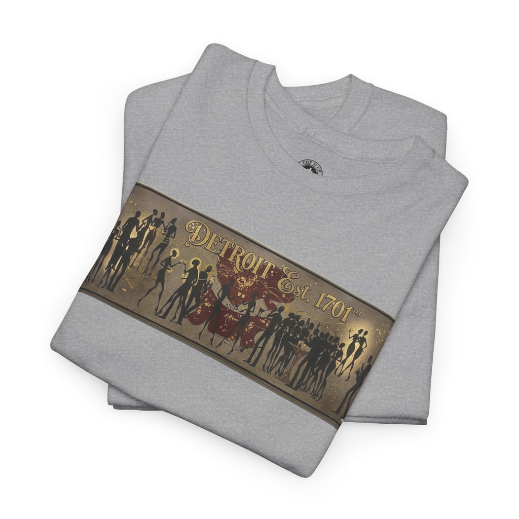 Detroit Pride Vintage Silhouette Artwork Tee — Motor City Midnight Graphic Cotton T-Shirt