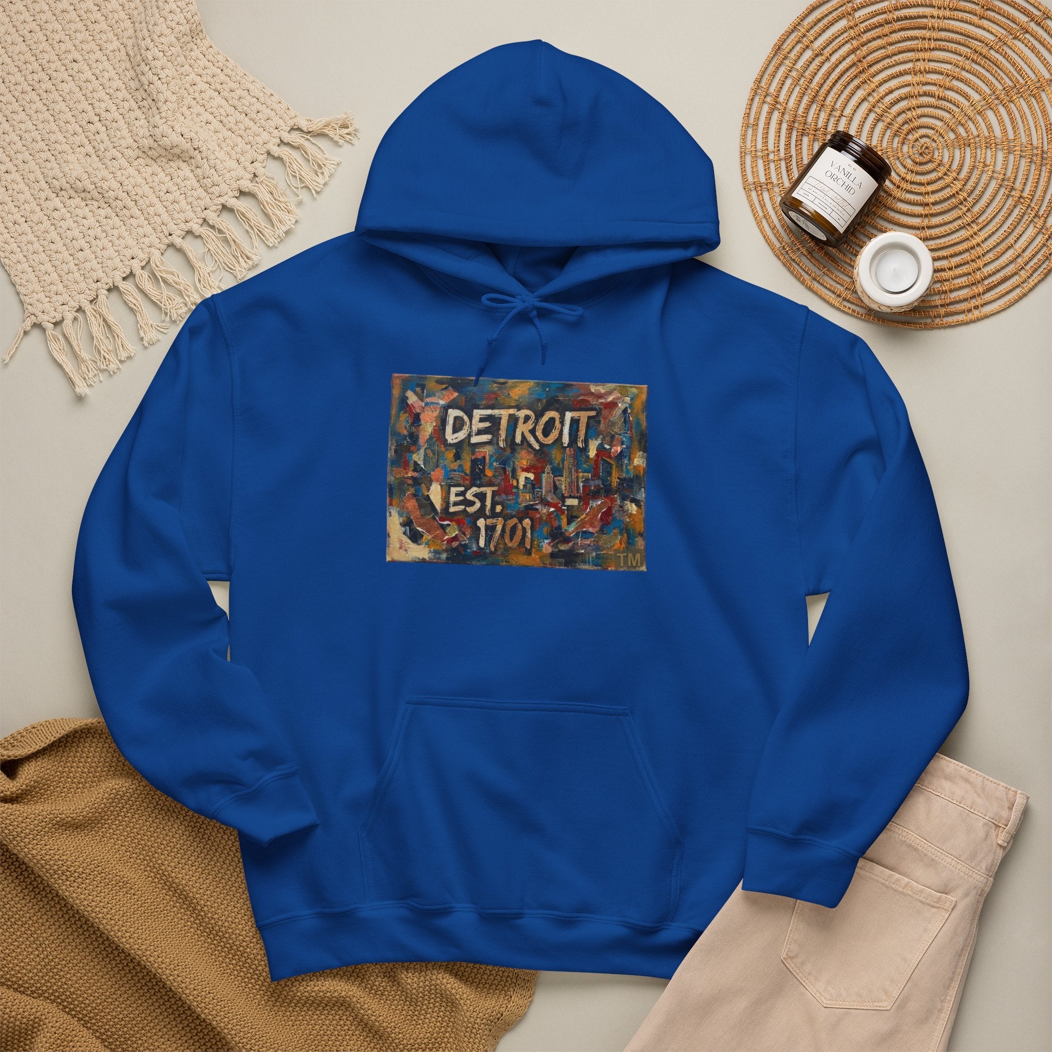 Detroit City Mural Hoodie — Abstract Painterly Graphic Pullover | Motor City Street Art
