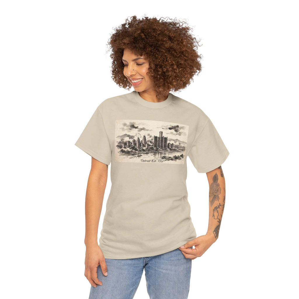 Detroit Pride Vintage Skyline Tee — "Detroit, Est. 1701" Cotton T-Shirt | Motor City Roots