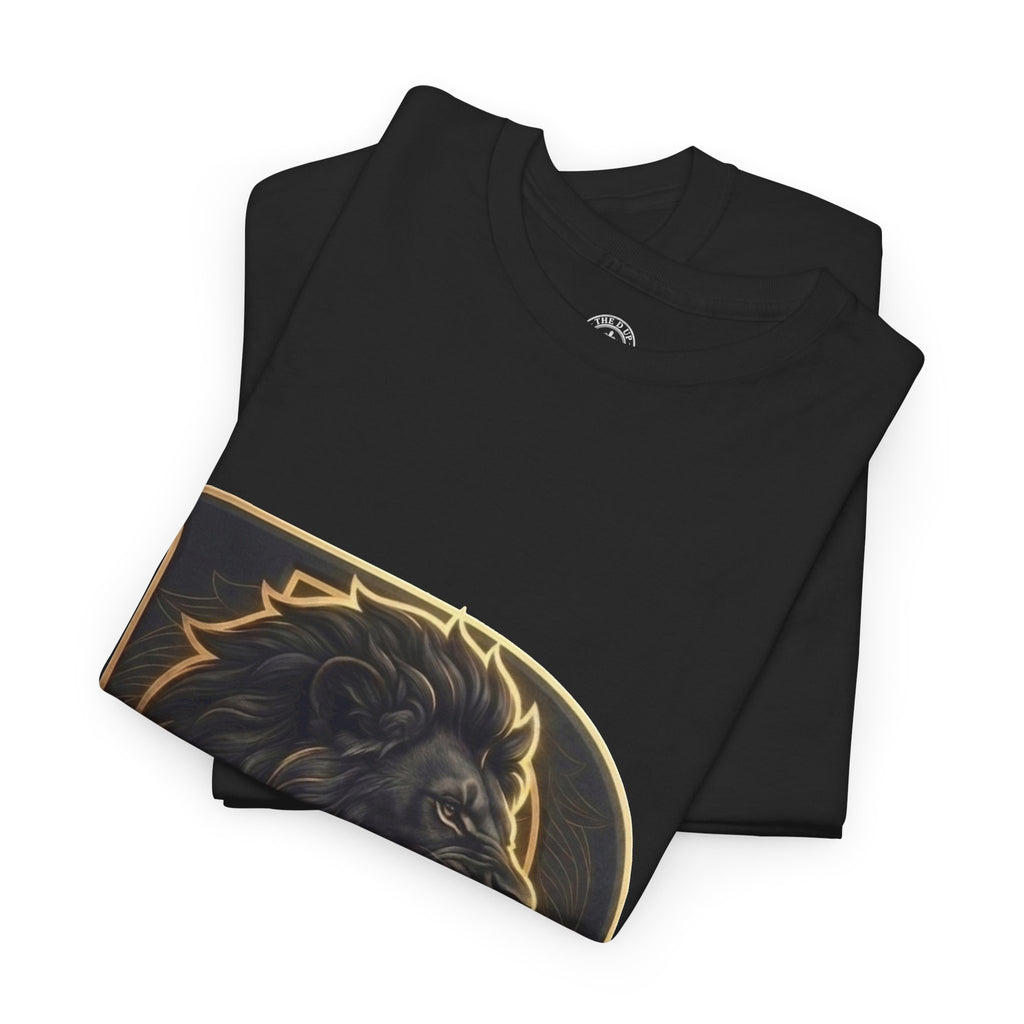 Men's Detroit Pride Lion D T Shirt — Gold Foil Monogram Detroit Lion Graphic(Unisex)