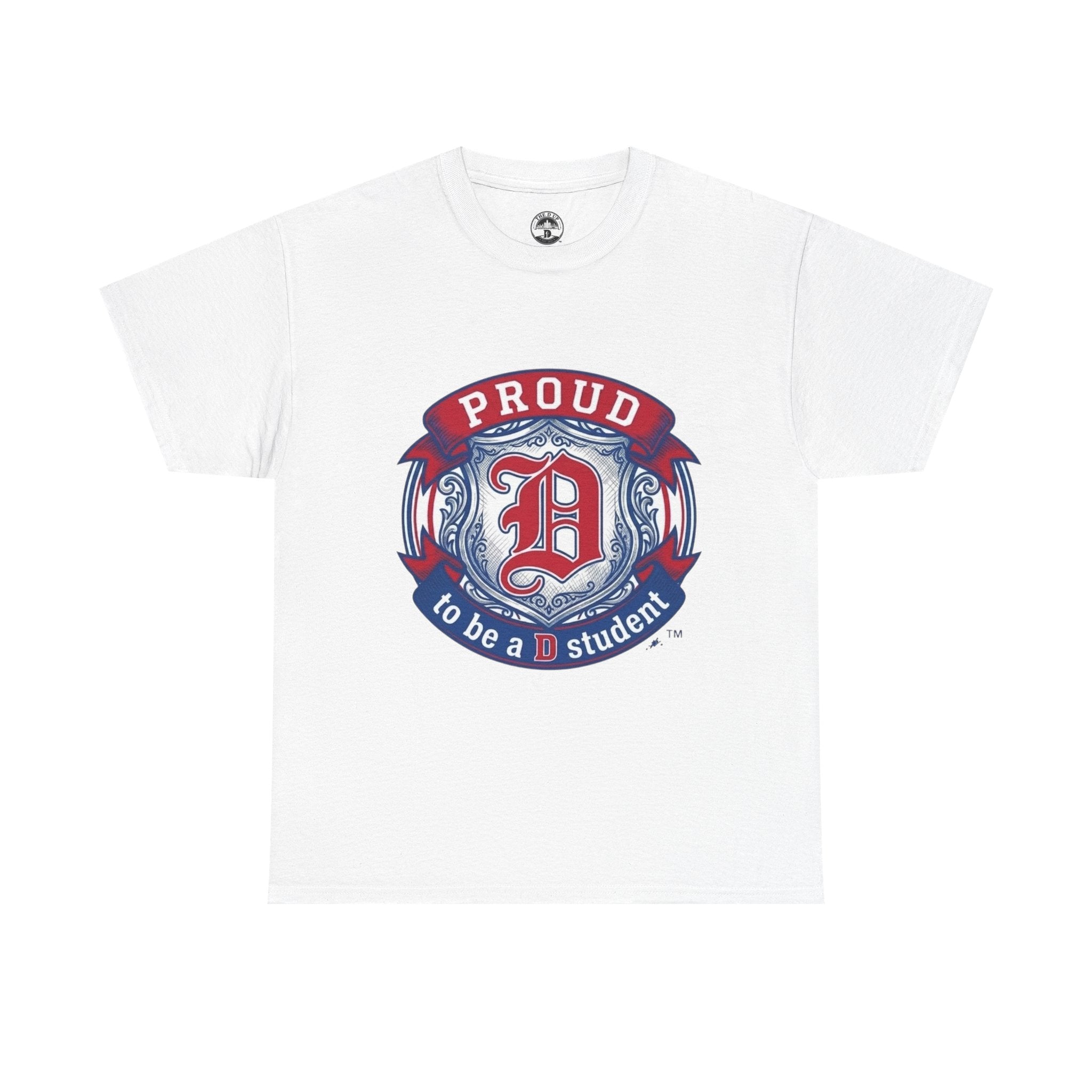 Detroit Pride D Student Tee — Vintage Crest Cotton T-Shirt(Unisex)