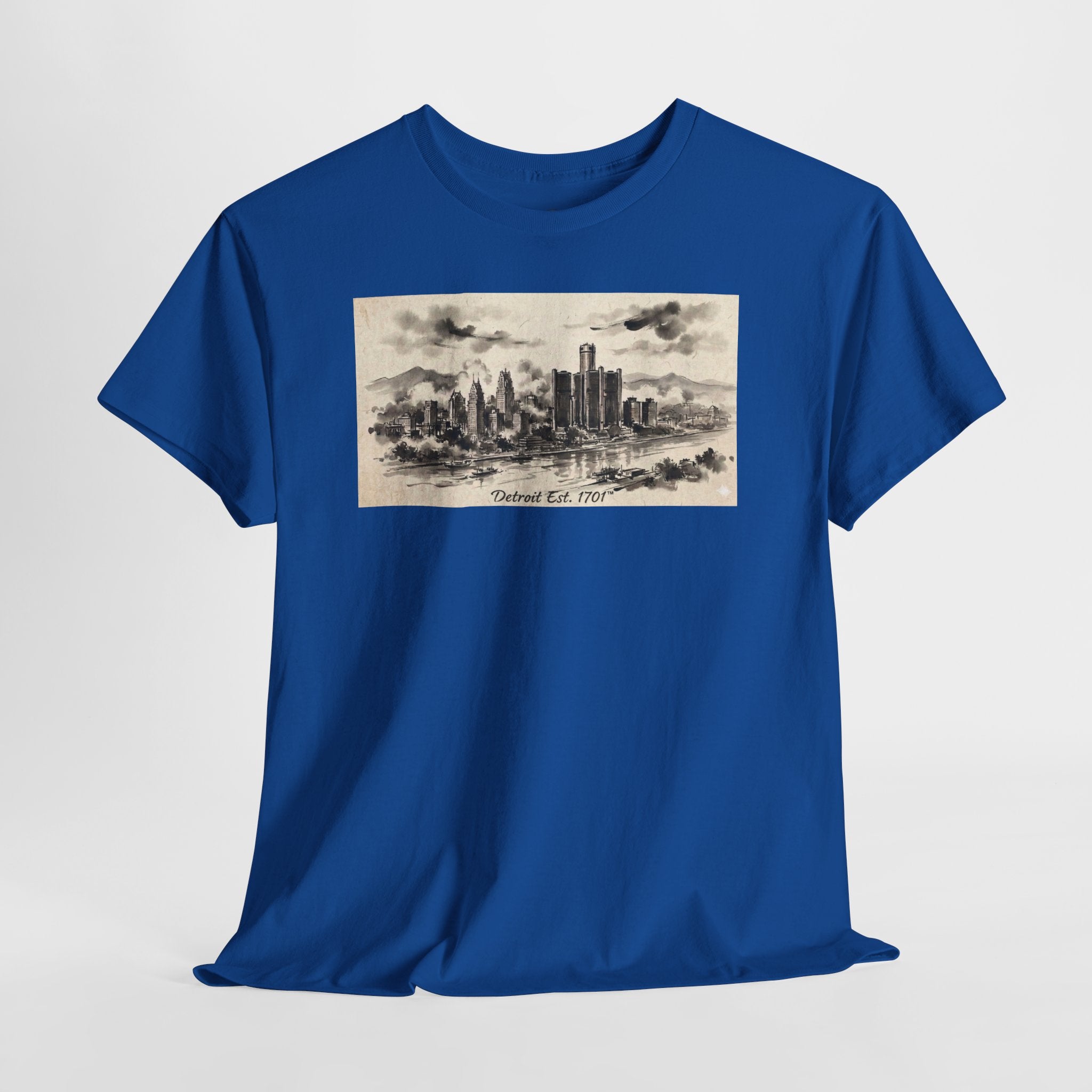Detroit Pride Vintage Skyline Tee — "Detroit, Est. 1701" Cotton T-Shirt | Motor City Roots