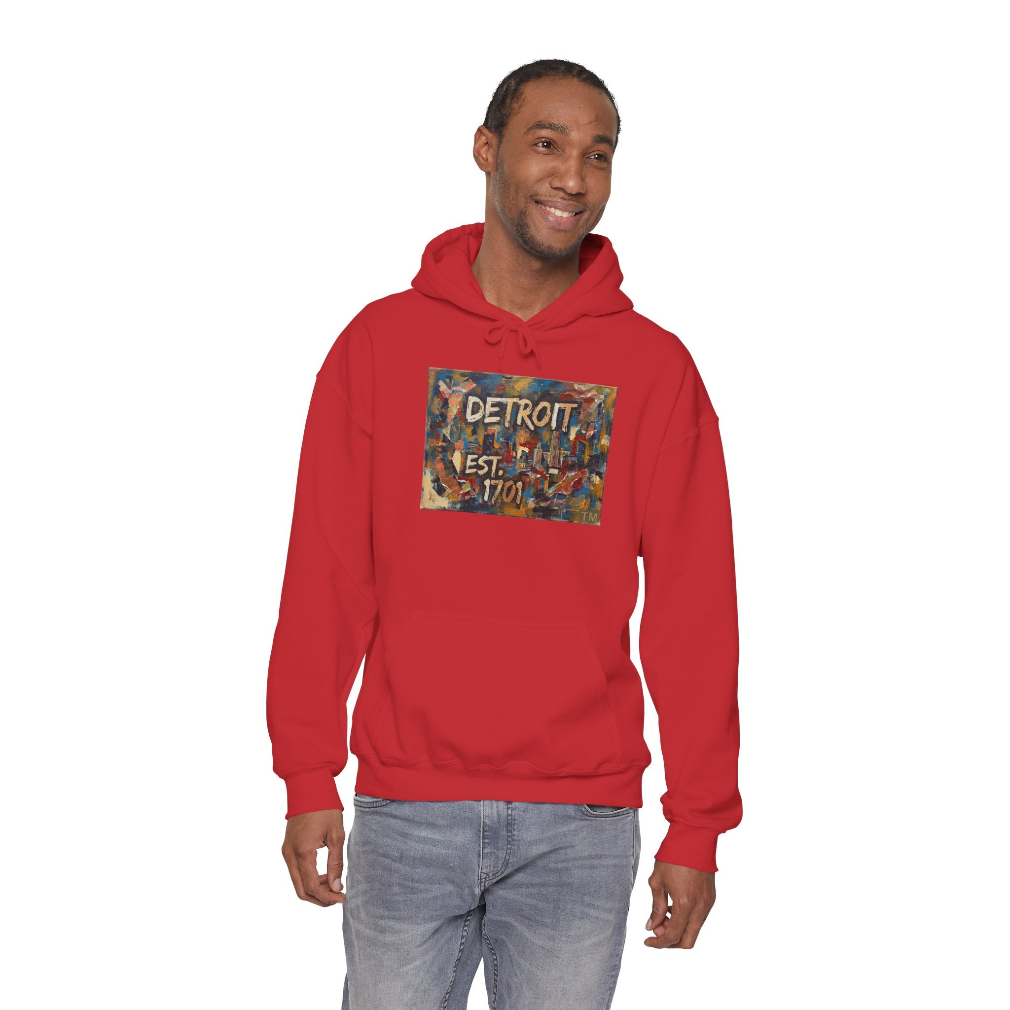 Detroit City Mural Hoodie — Abstract Painterly Graphic Pullover | Motor City Street Art