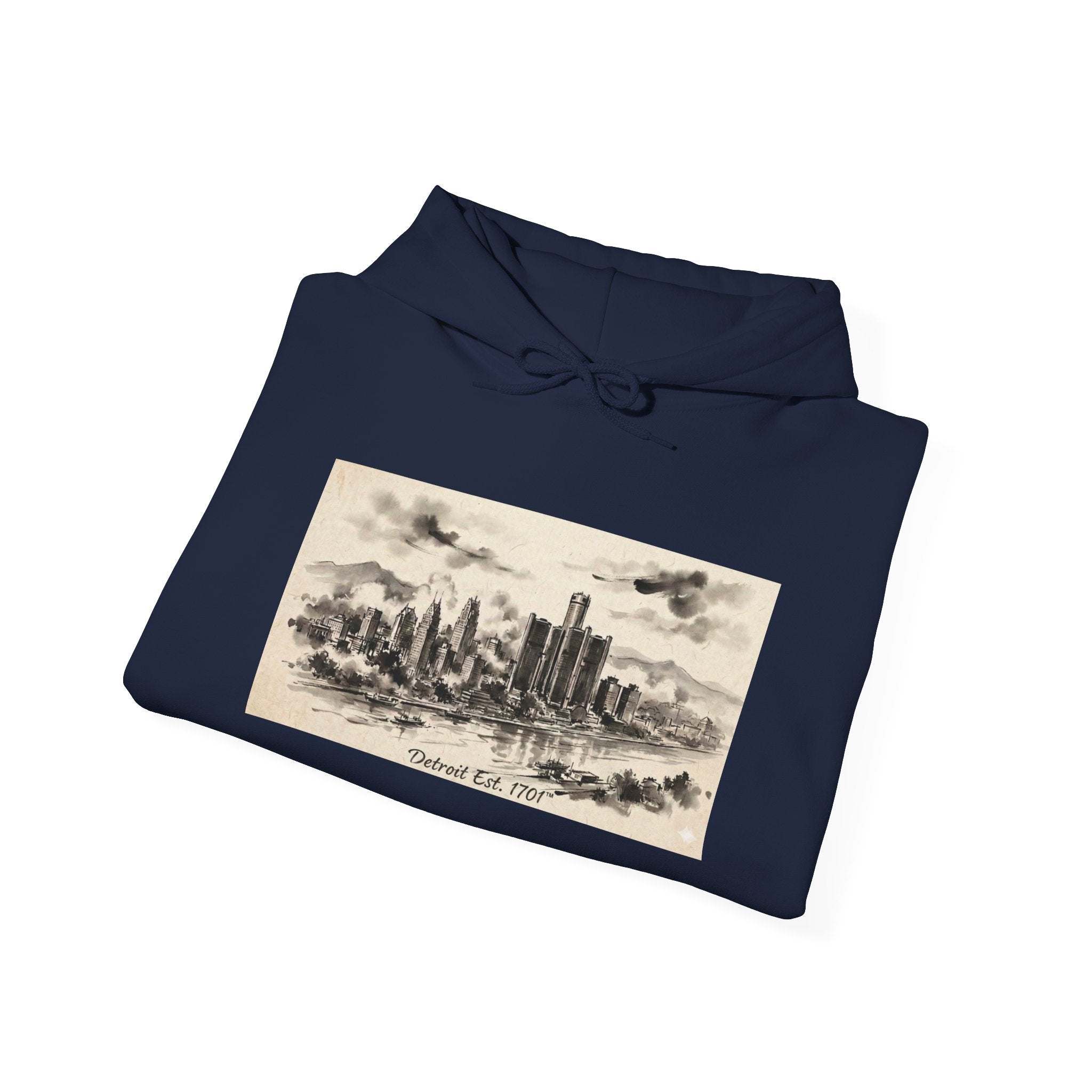 Detroit Pride Vintage Skyline Hoodie — "Detroit, Est. 1701" Pullover | Motor City Roots