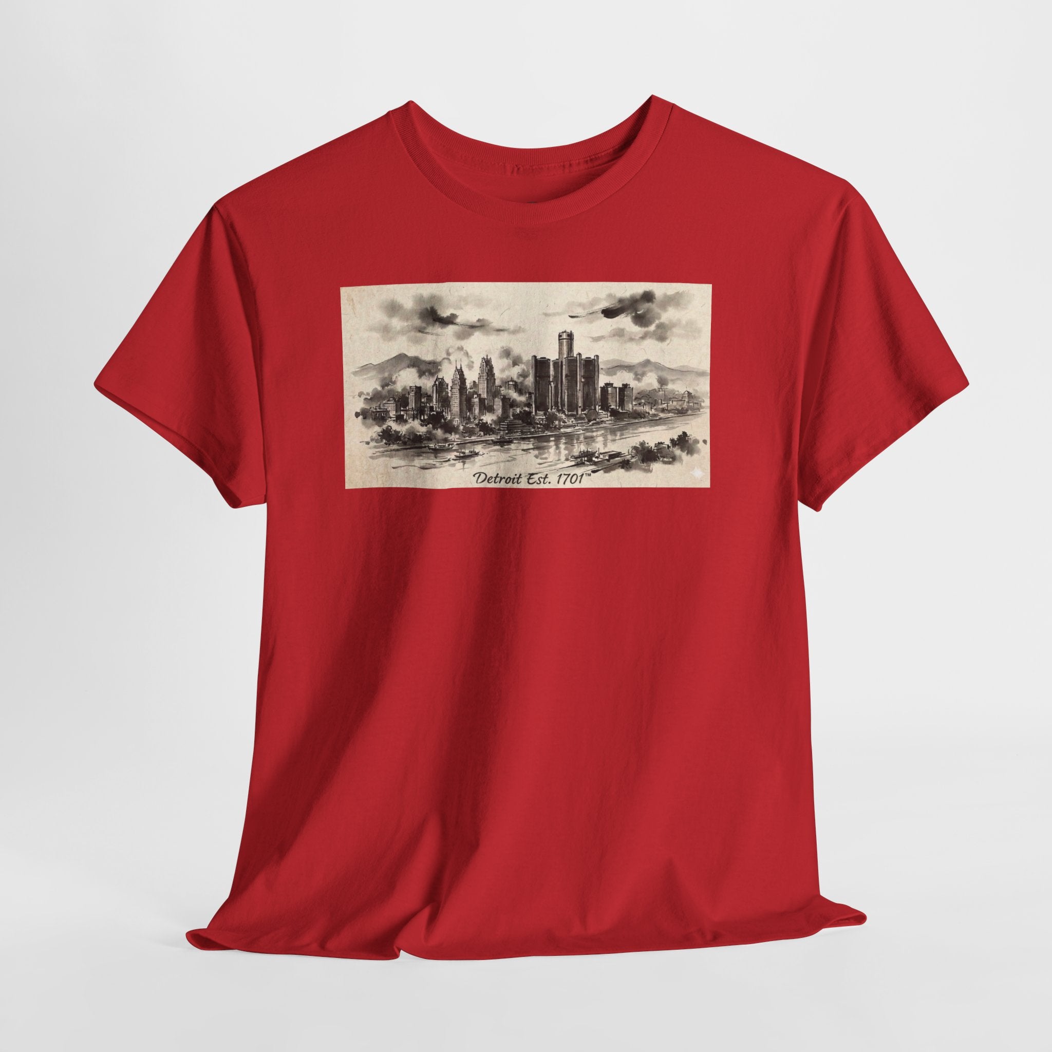 Detroit Pride Vintage Skyline Tee — "Detroit, Est. 1701" Cotton T-Shirt | Motor City Roots