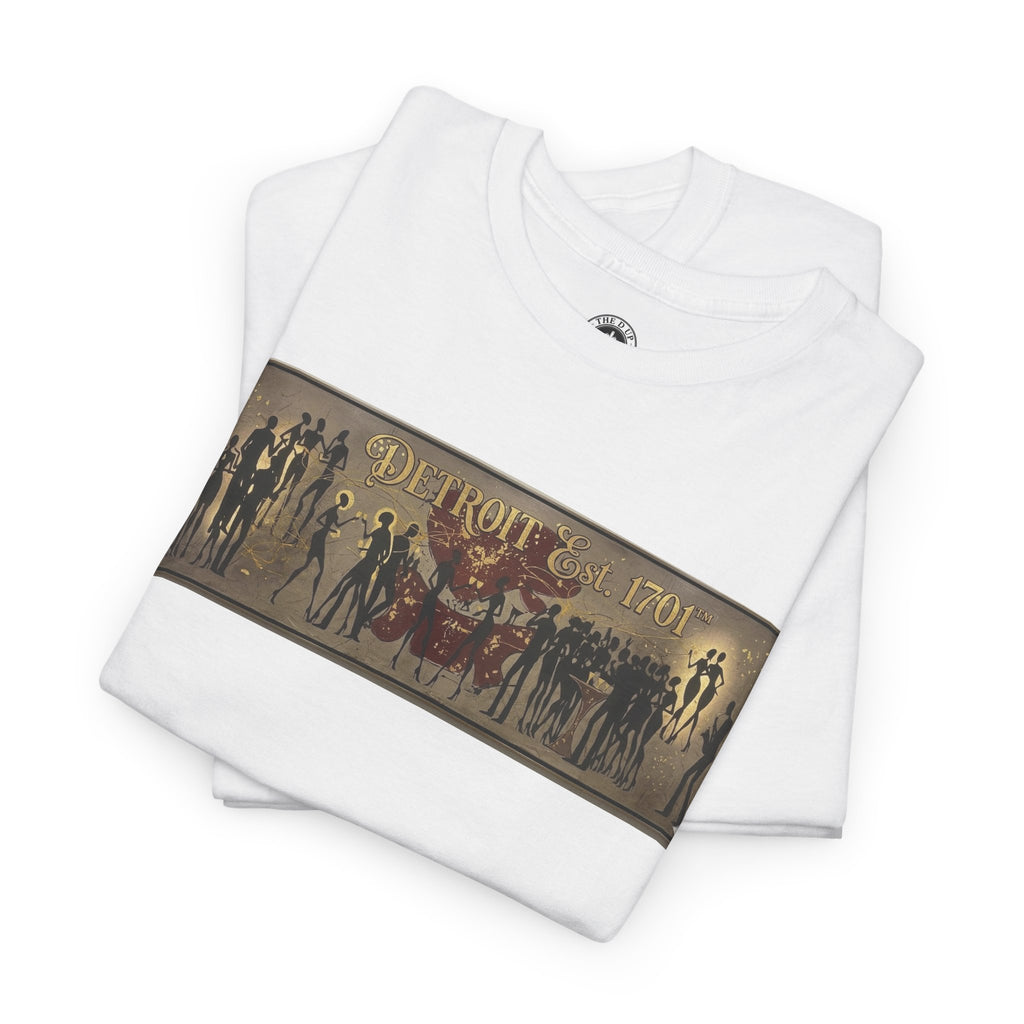 Detroit Pride Vintage Silhouette Artwork Tee — Motor City Midnight Graphic Cotton T-Shirt