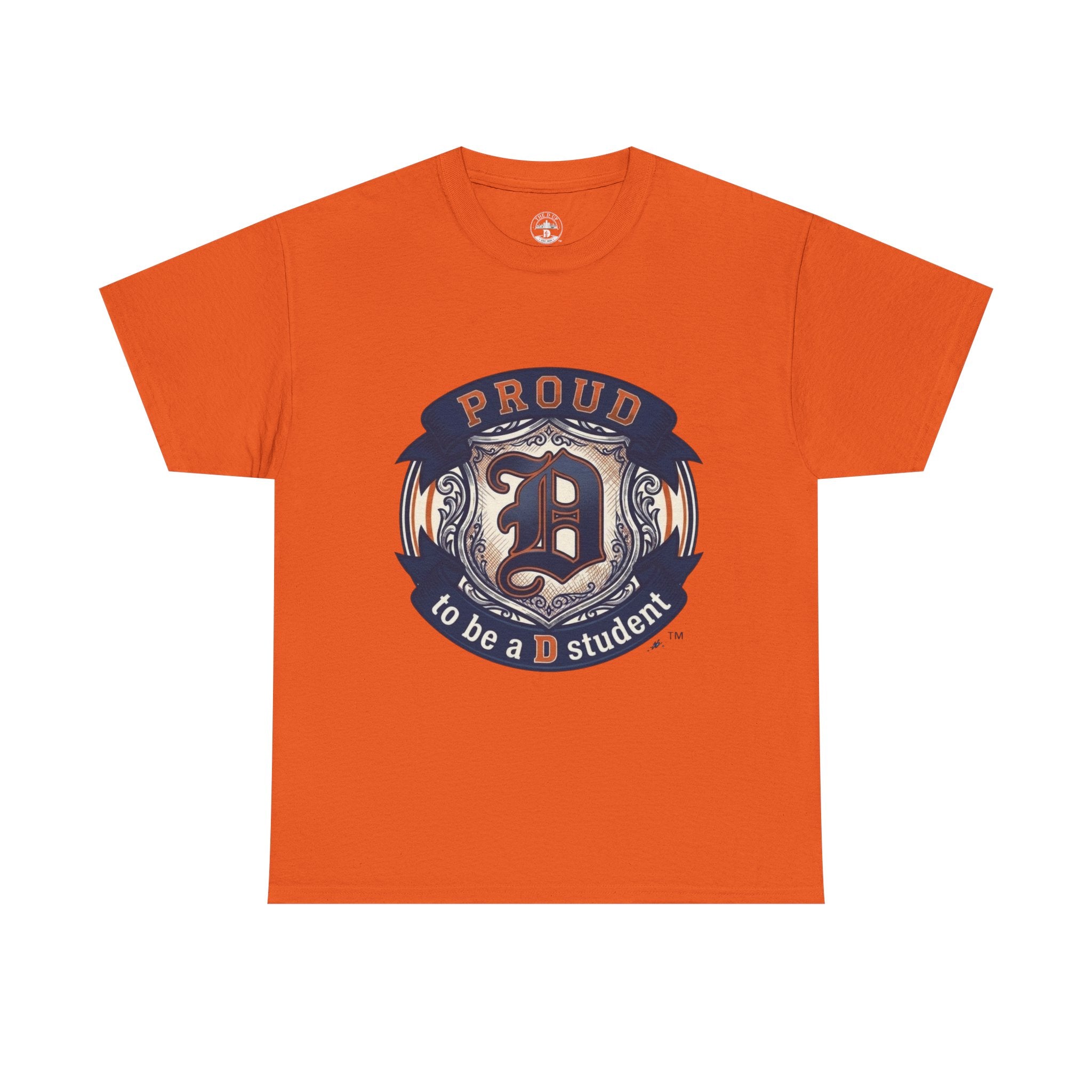 Detroit Pride D Student Tee — Vintage Crest Cotton T-Shirt(Unisex)