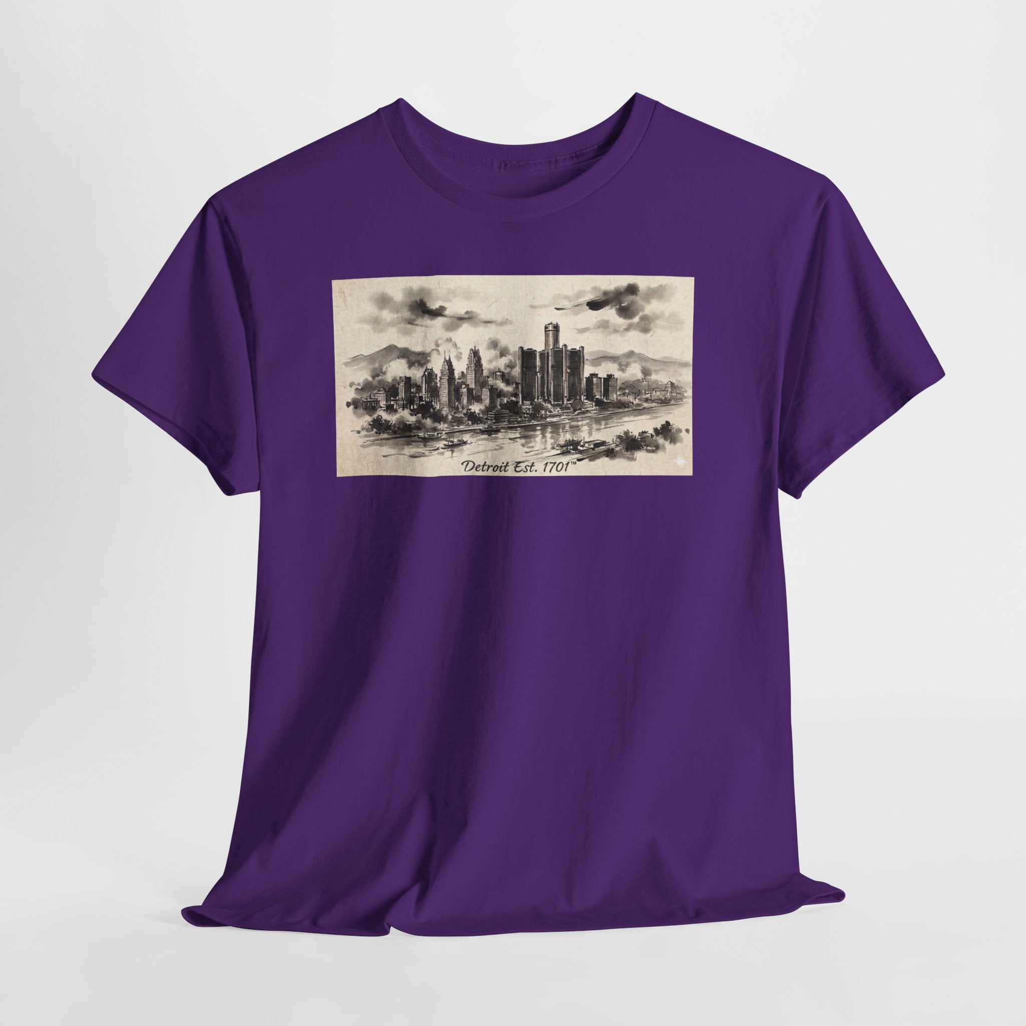 Detroit Pride Vintage Skyline Tee — "Detroit, Est. 1701" Cotton T-Shirt | Motor City Roots