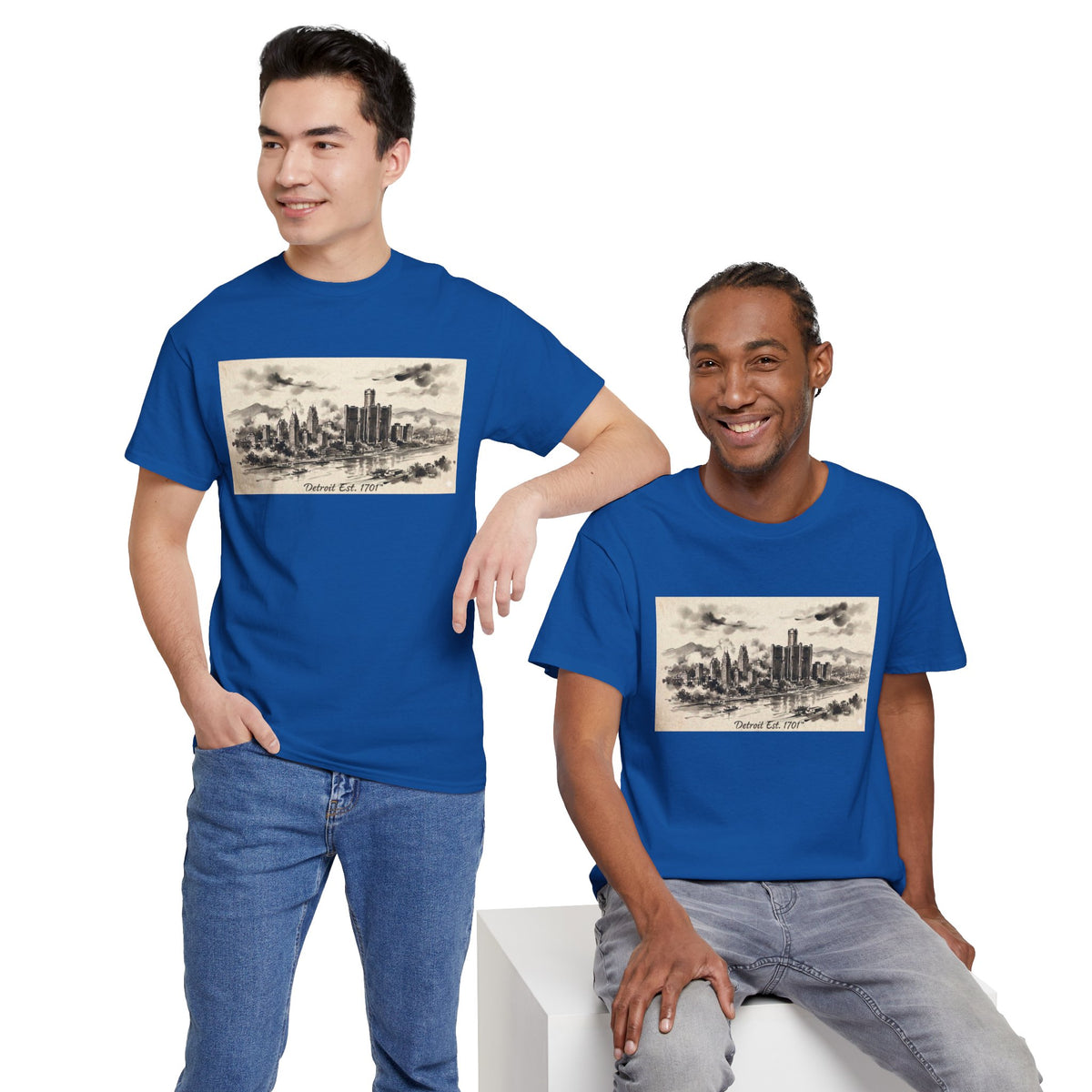 Detroit Pride Vintage Skyline Tee — "Detroit, Est. 1701" Cotton T-Shirt | Motor City Roots