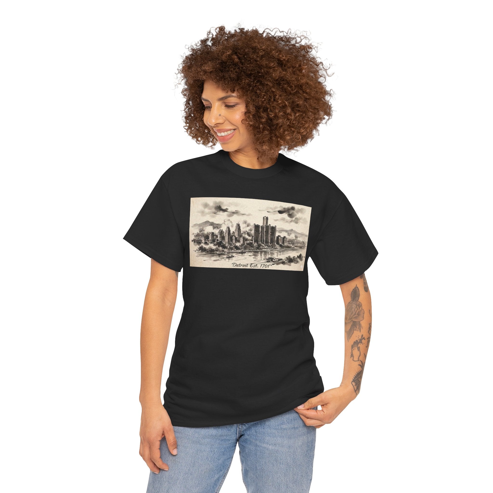 Detroit Pride Vintage Skyline Tee — "Detroit, Est. 1701" Cotton T-Shirt | Motor City Roots
