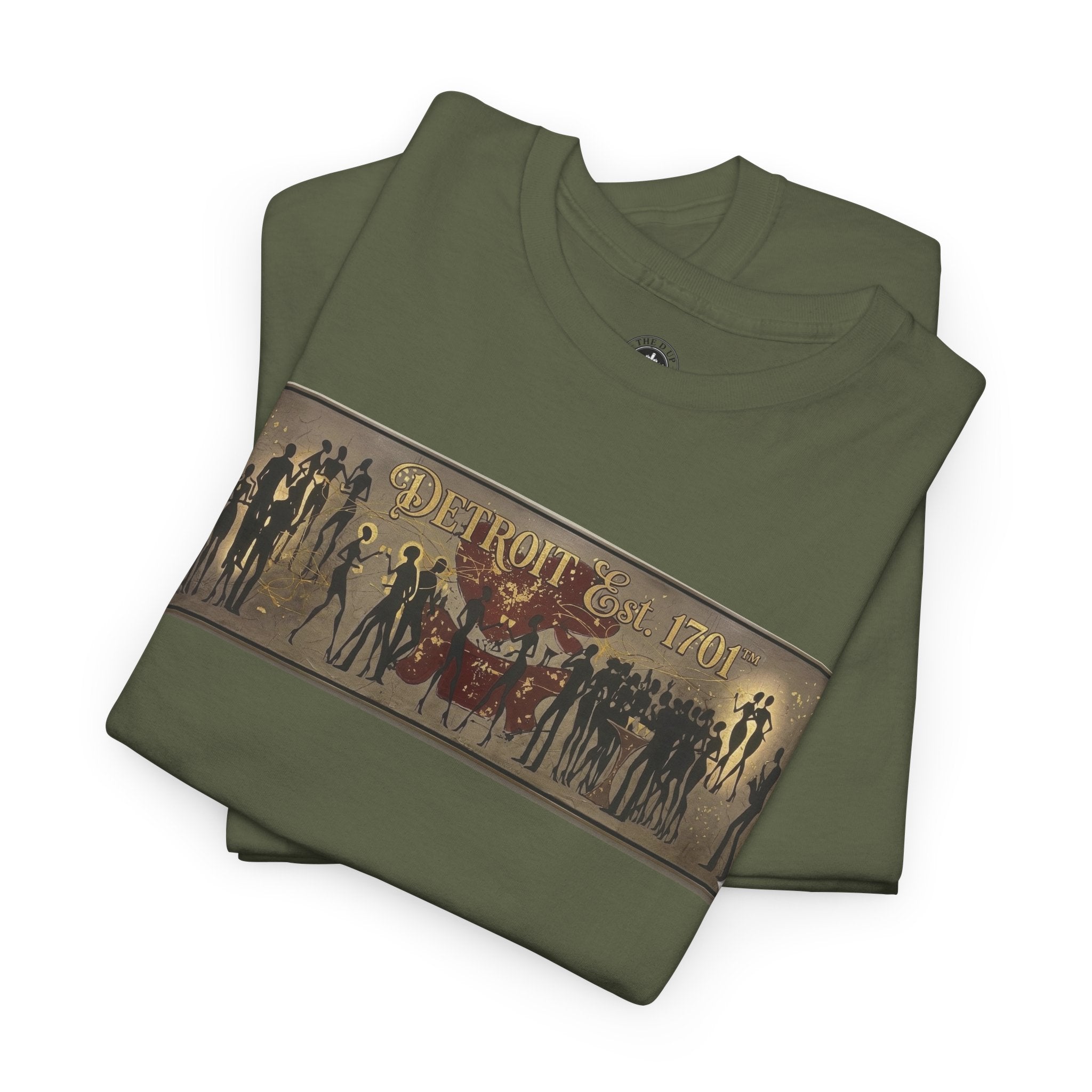 Detroit Pride Vintage Silhouette Artwork Tee — Motor City Midnight Graphic Cotton T-Shirt