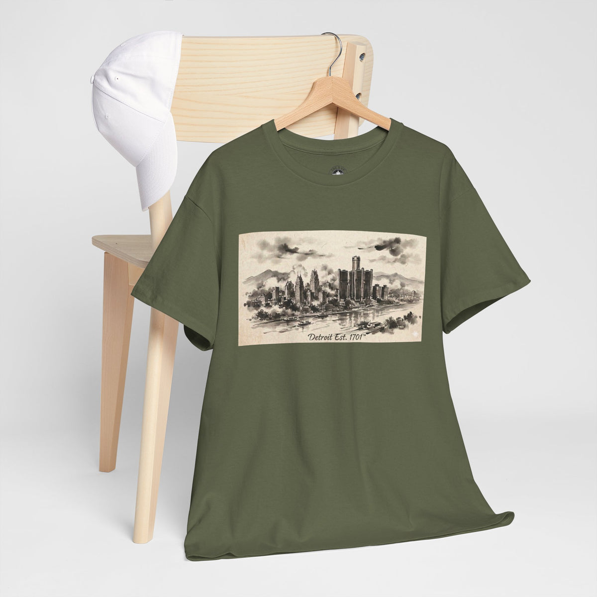 Detroit Pride Vintage Skyline Tee — "Detroit, Est. 1701" Cotton T-Shirt | Motor City Roots