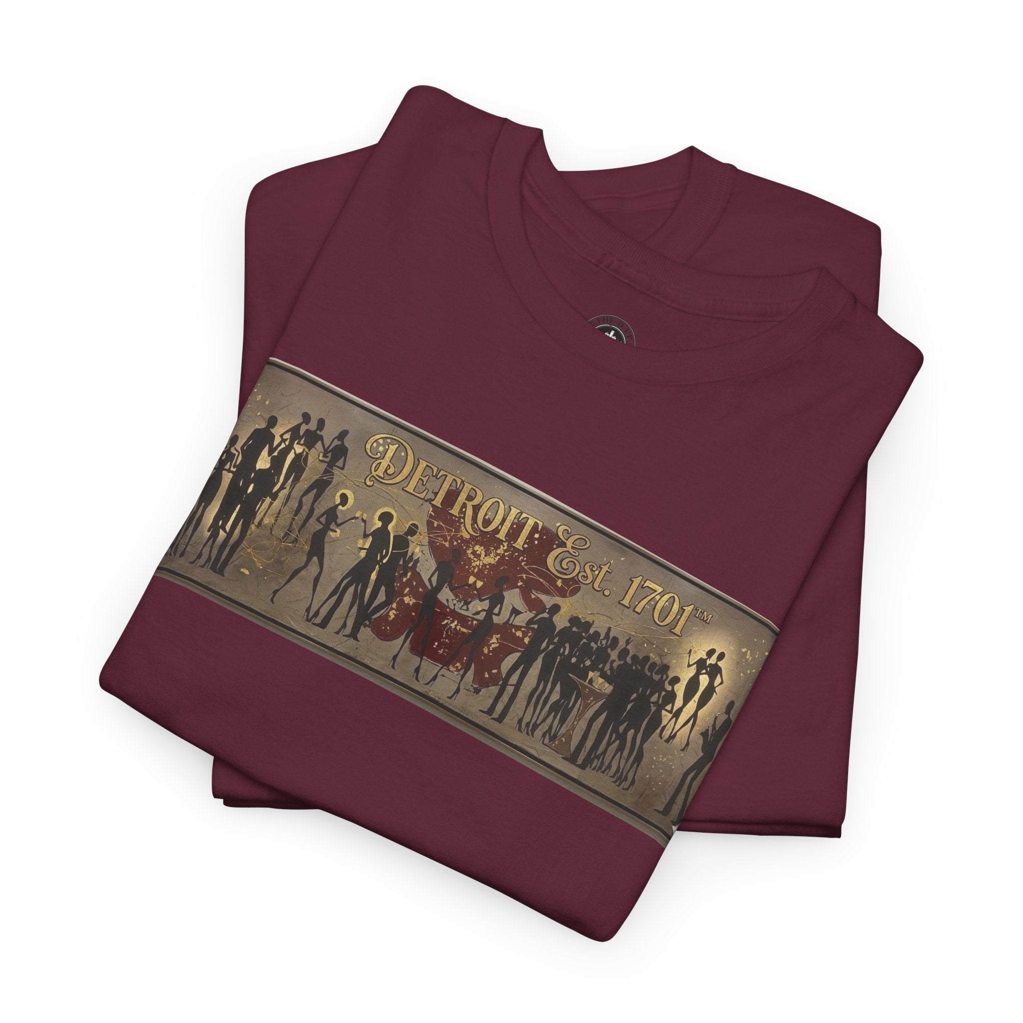 Detroit Pride Vintage Silhouette Artwork Tee — Motor City Midnight Graphic Cotton T-Shirt