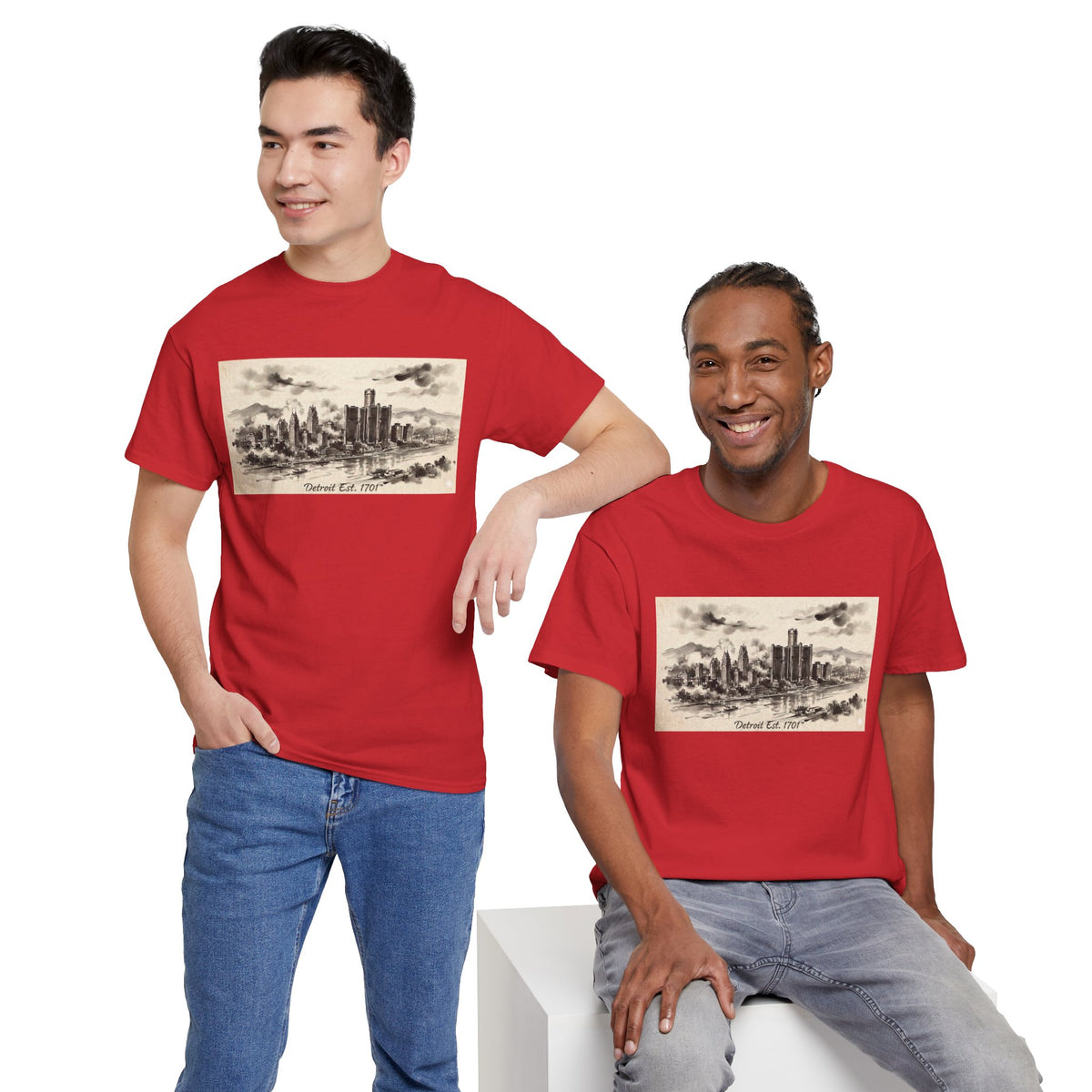 Detroit Pride Vintage Skyline Tee — "Detroit, Est. 1701" Cotton T-Shirt | Motor City Roots