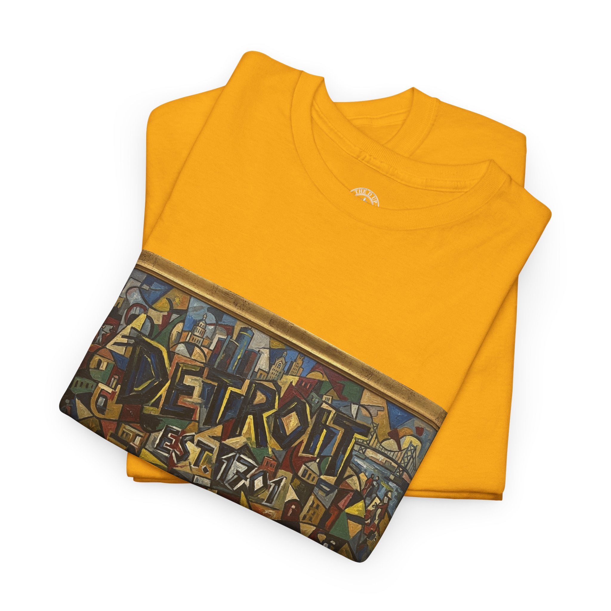 Men's Abstract Cubist Art T-Shirt — Framed Modern Painting Graphic(Unisex)