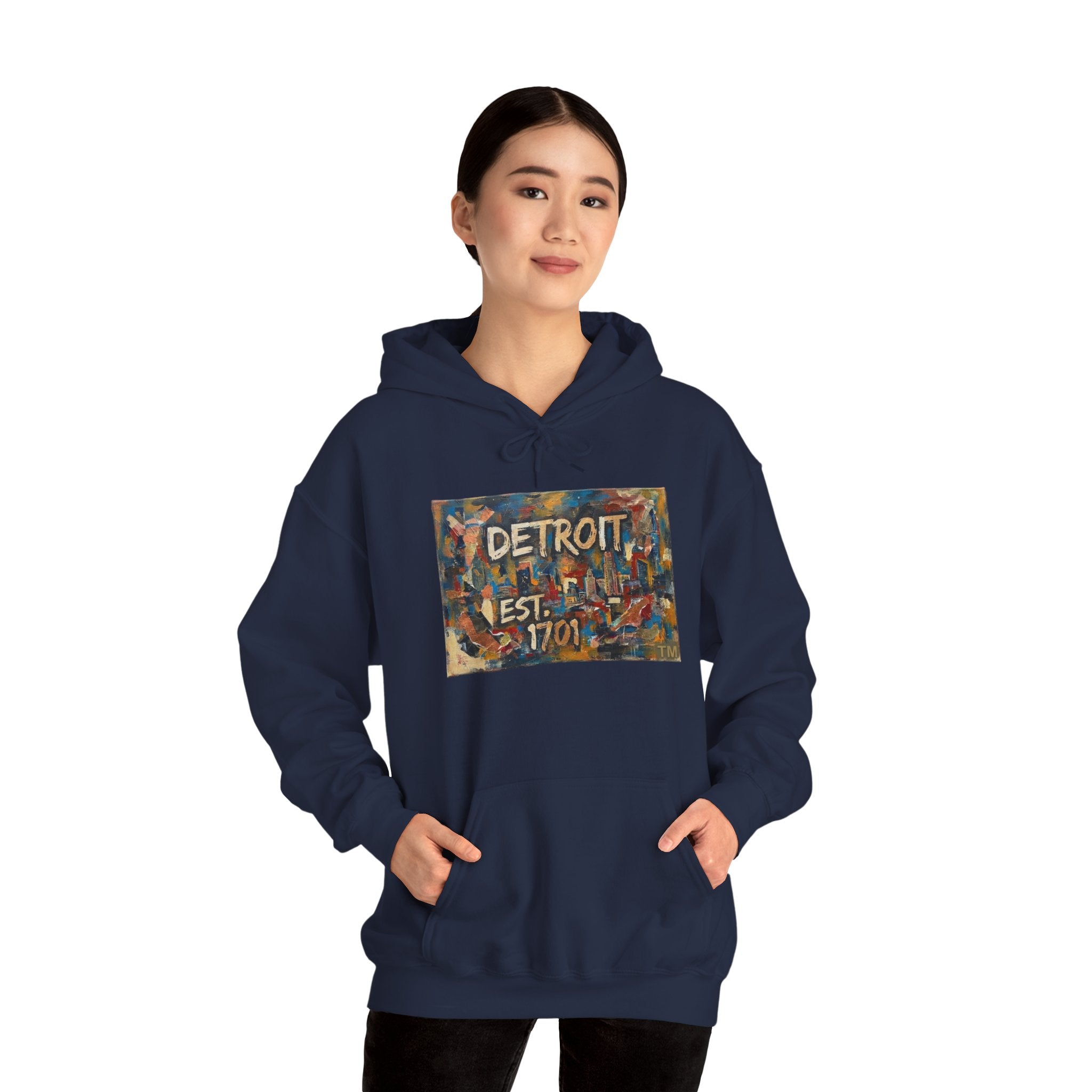 Detroit City Mural Hoodie — Abstract Painterly Graphic Pullover | Motor City Street Art