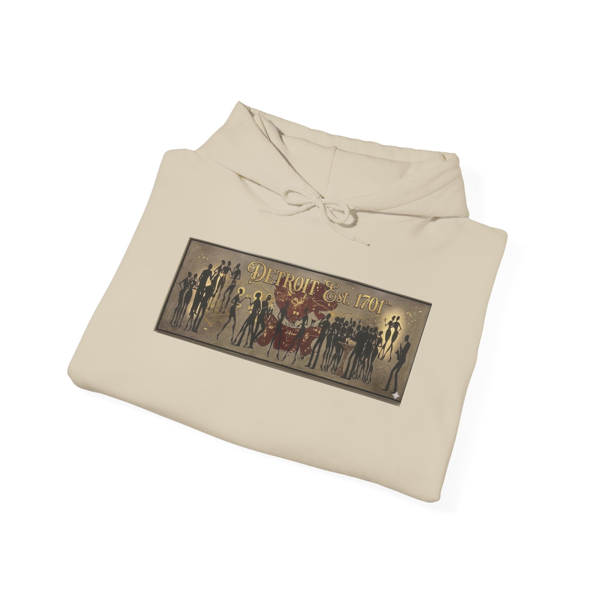 Detroit Pride Vintage Silhouette Artwork Hoodie — Motor City Midnight Graphic Pullover