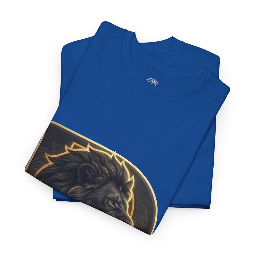 Men's Detroit Pride Lion D T Shirt — Gold Foil Monogram Detroit Lion Graphic(Unisex)