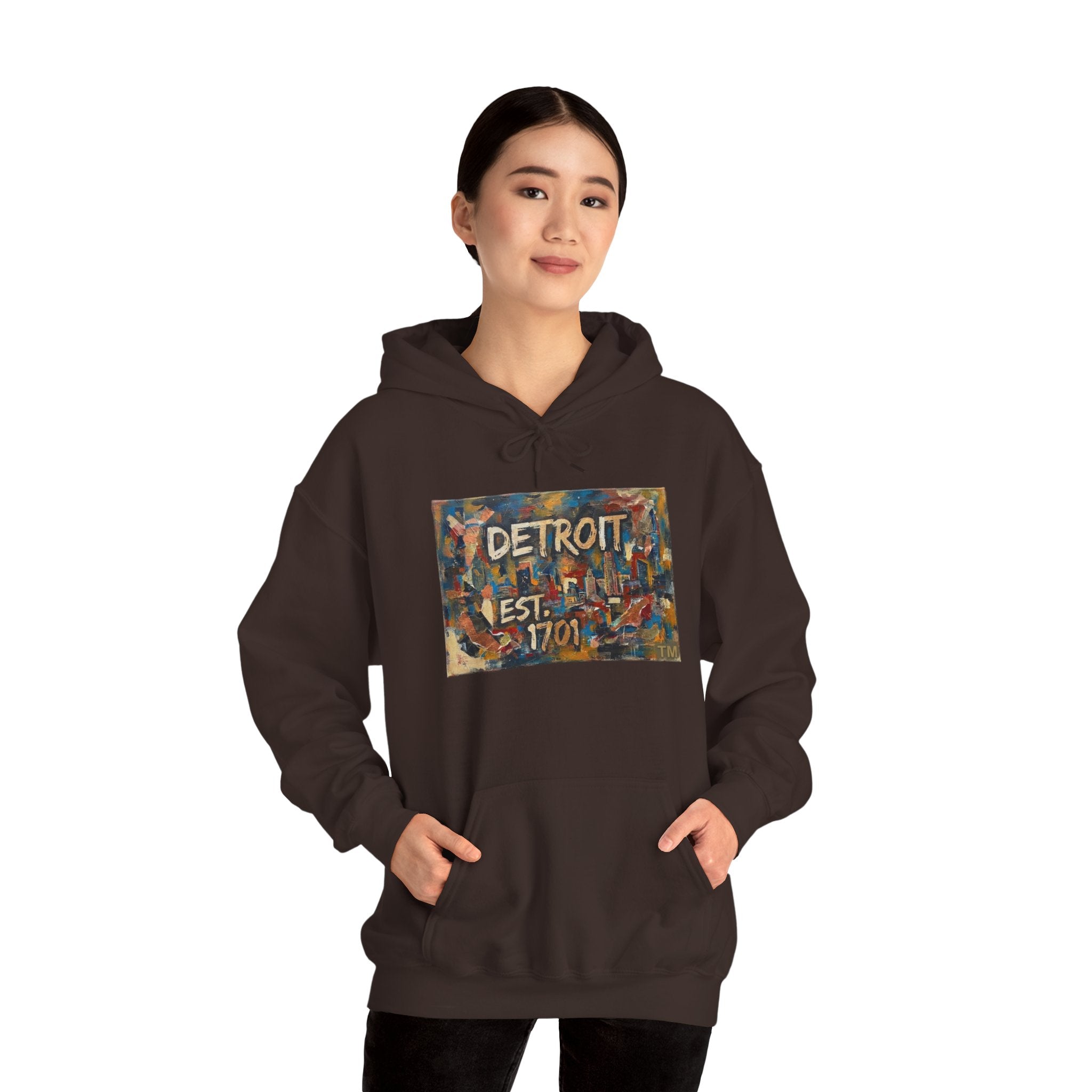 Detroit City Mural Hoodie — Abstract Painterly Graphic Pullover | Motor City Street Art
