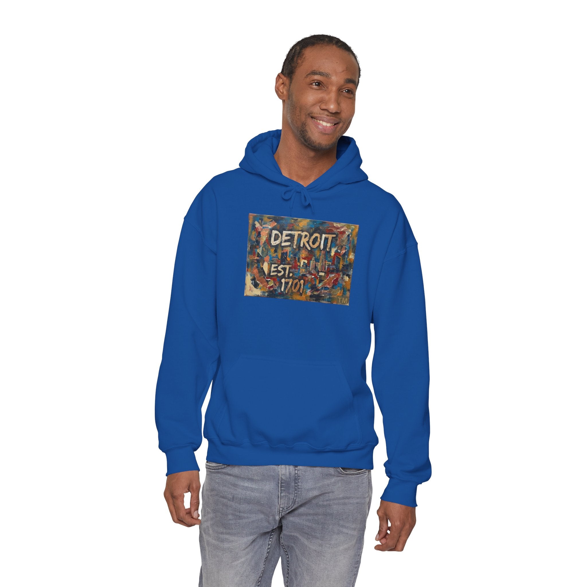 Detroit City Mural Hoodie — Abstract Painterly Graphic Pullover | Motor City Street Art