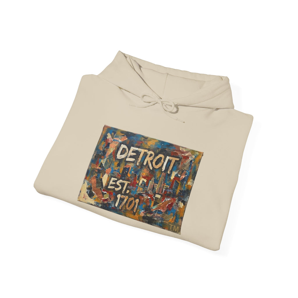 Detroit City Mural Hoodie — Abstract Painterly Graphic Pullover | Motor City Street Art