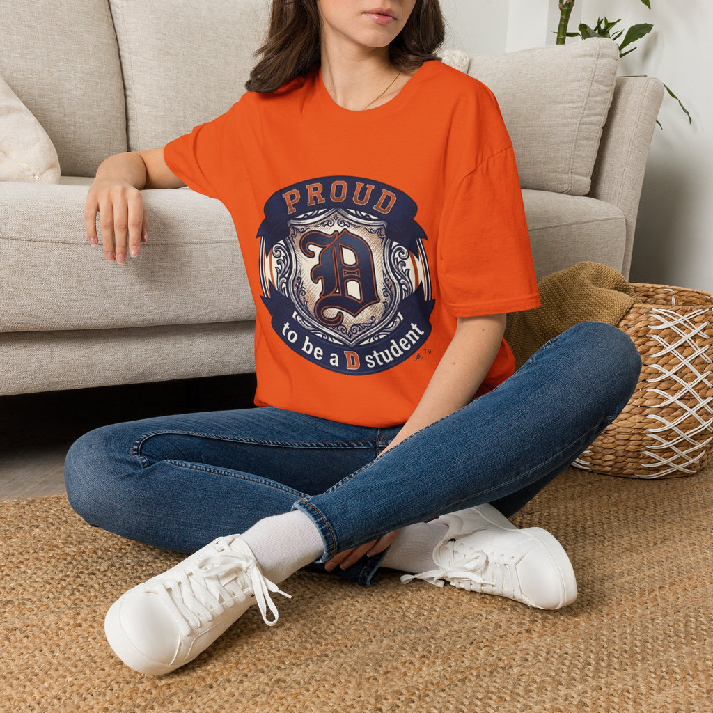 Detroit Pride "PROUD" Vintage Crest T-Shirt — Motor City Hometown Graphic Cotton Tee