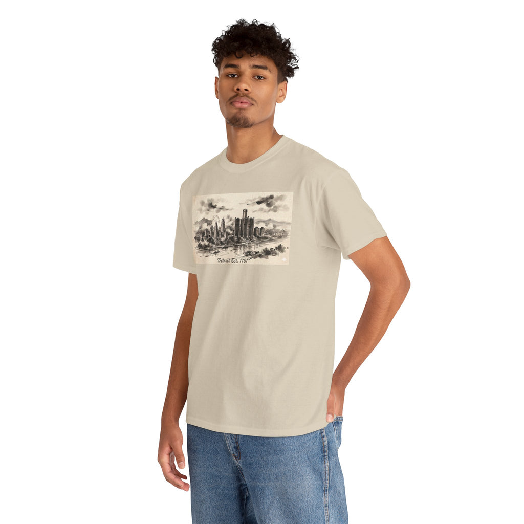 Detroit Pride Vintage Skyline Tee — "Detroit, Est. 1701" Cotton T-Shirt | Motor City Roots