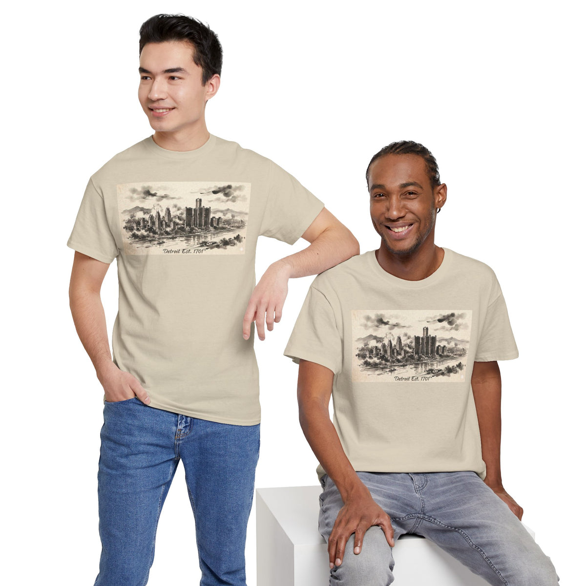 Detroit Pride Vintage Skyline Tee — "Detroit, Est. 1701" Cotton T-Shirt | Motor City Roots