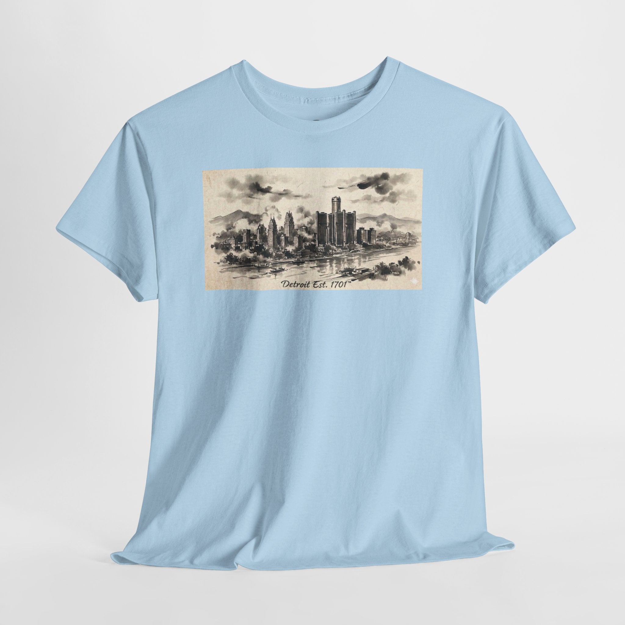 Detroit Pride Vintage Skyline Tee — "Detroit, Est. 1701" Cotton T-Shirt | Motor City Roots